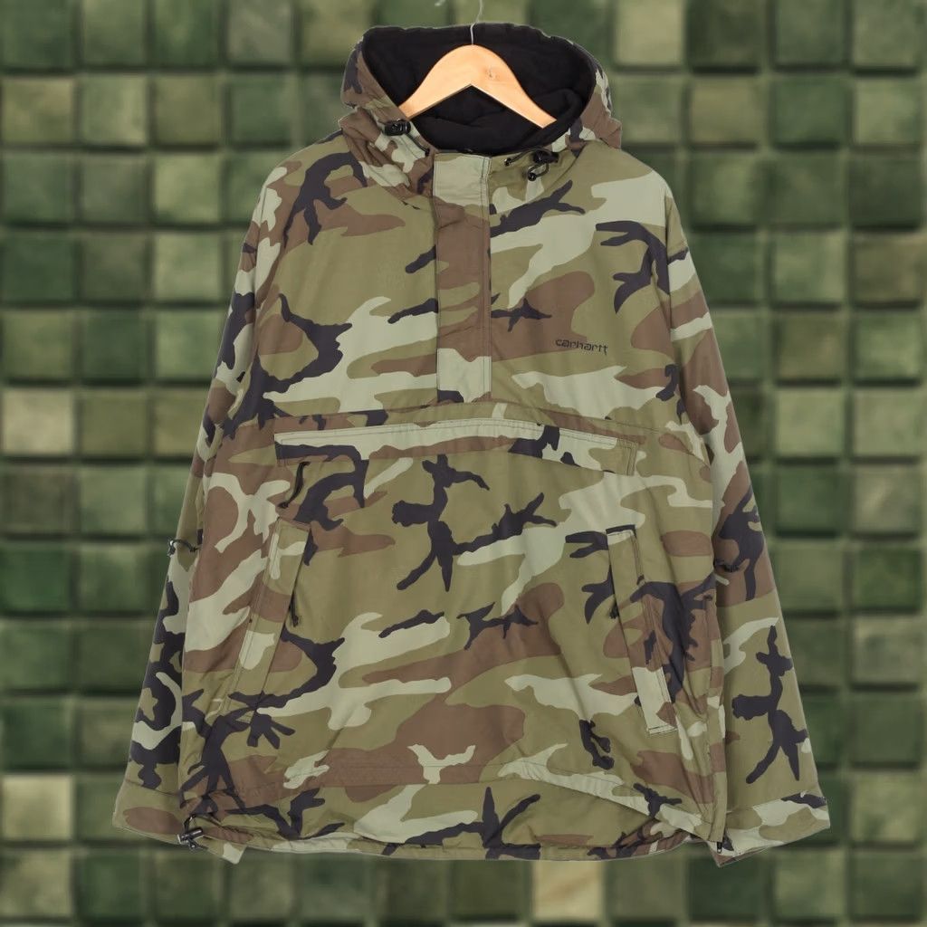 Carhartt CARHARTT Anorak Jacket Men XL Hooded Camouflage Military Shirt? Size US XL / EU 56 / 4 - 1 Thumbnail
