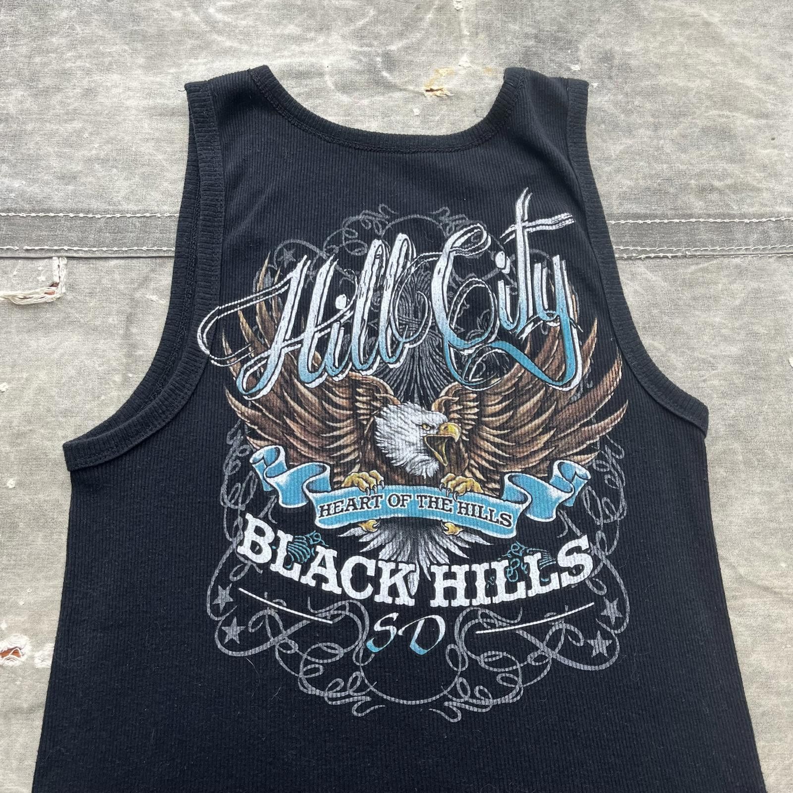 Vintage Vintage Y2K Black Hills South Dakota Motorcycle Thermal Tank Size S / US 4 / IT 40 - 5 Thumbnail