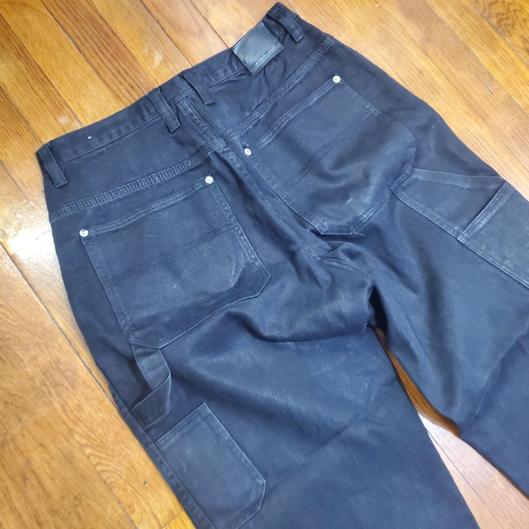 Vintage Koman Jeans Mens 34x32 Black Relaxed Straight Leg Denim Jeans Workwear Carpenter Pockets 100% Cotton Vintage? No Size US 34 / EU 50 - 3 Thumbnail