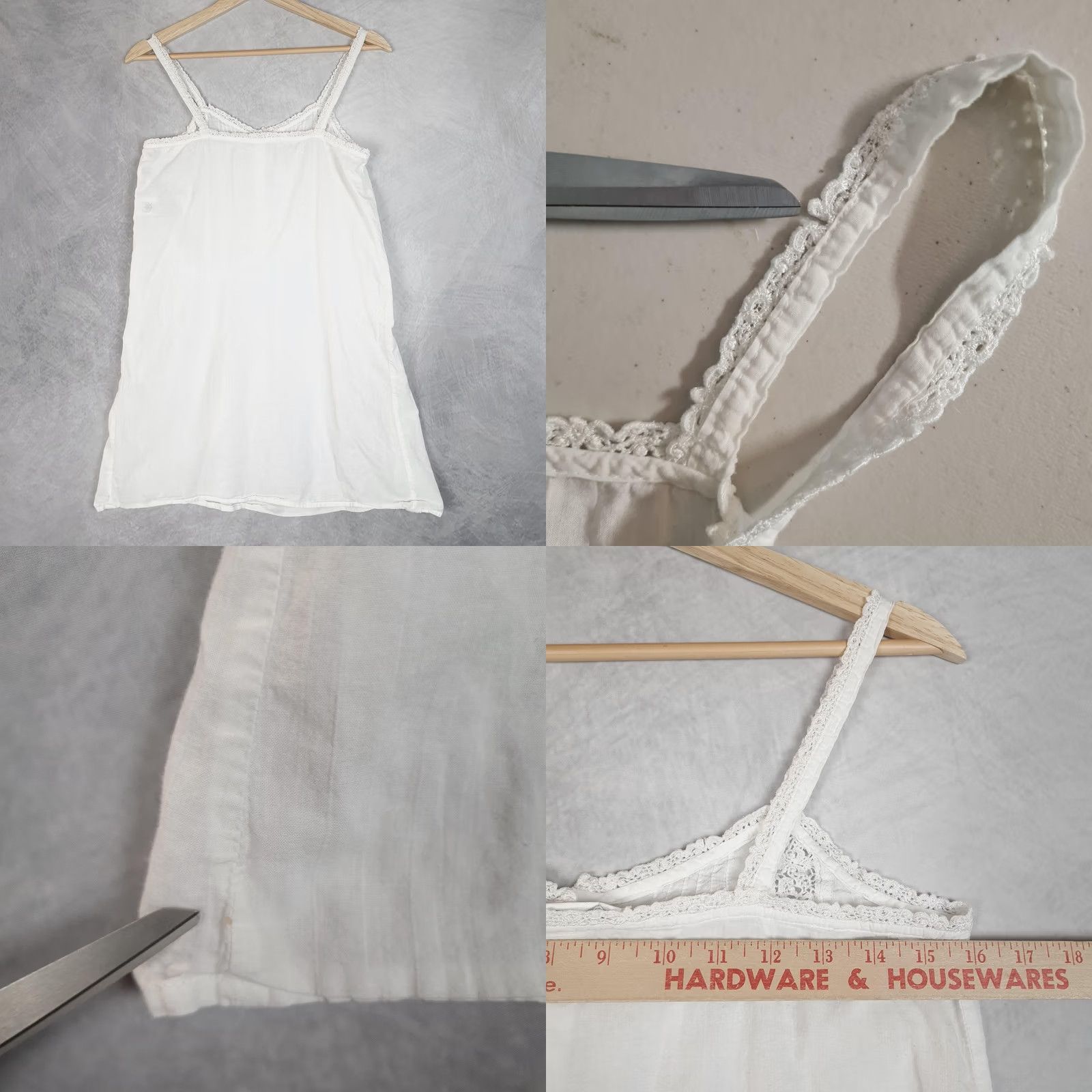 Vintage Eileen West Chemise Nightgown Womens Petite White Lace Pintuck Sleeveless Size ONE SIZE - 9 Thumbnail