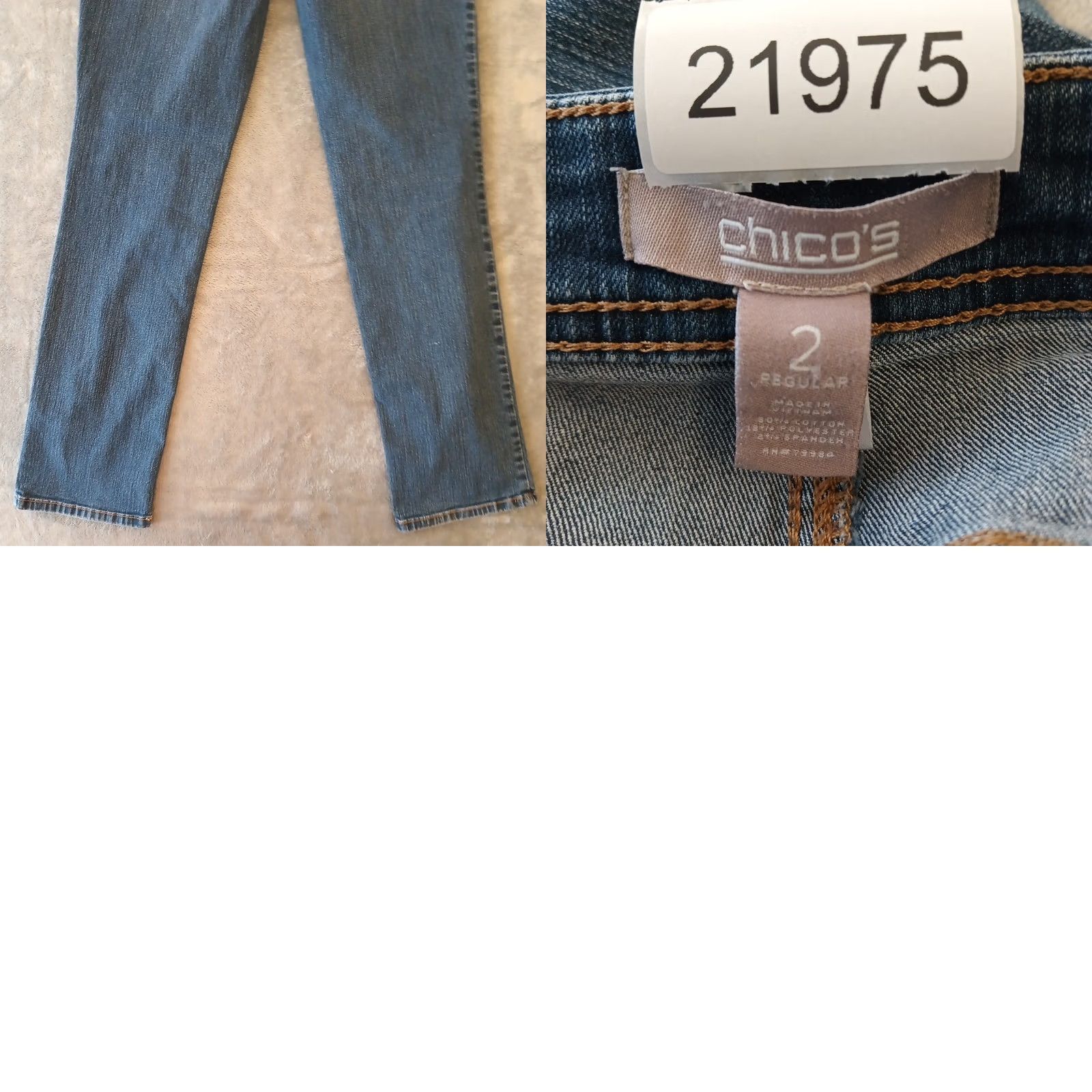 Vintage Chico's Jeans Womens Straight Jeans 33x30 Medium Wash Blue 2 Mid Rise Denim Cotton Blend 5-Pocket Womens Size 26" / US 2 / IT 38 - 8 Thumbnail