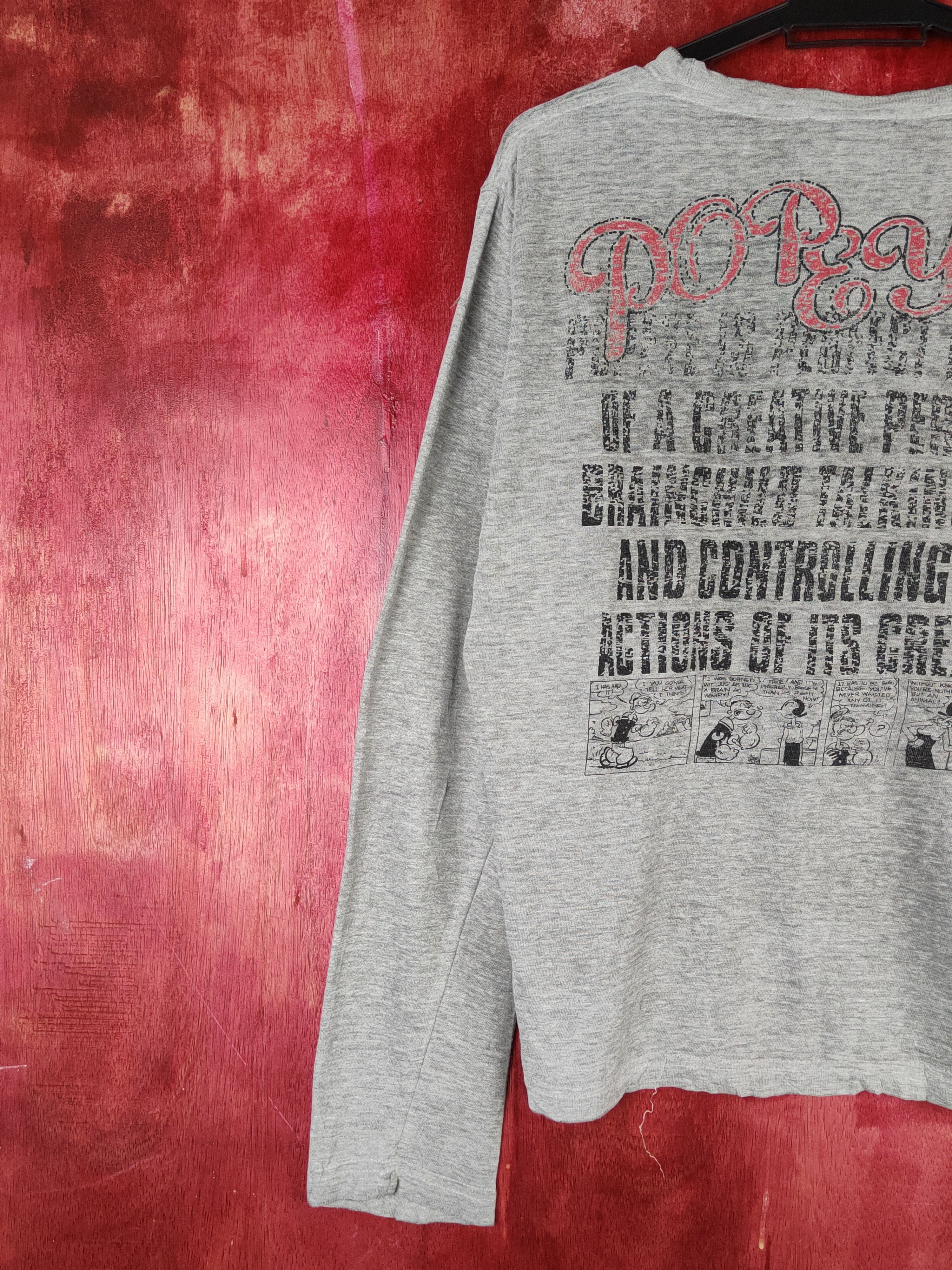 Cartoon Network Popeye-Vita vintage cartoon Gray Long Sleeve T-Shirts #S1359 Size US M / EU 48-50 / 2 - 14 Thumbnail