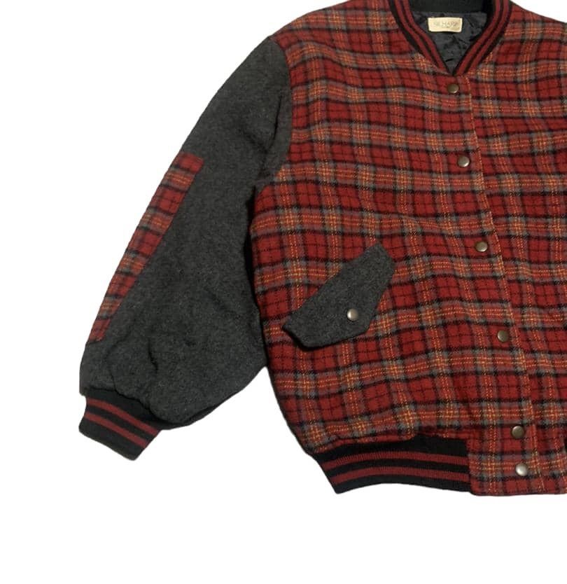 Japanese Brand Vintage Japanese Brand Silharp Plaid Wool Varsity Jacket Size US L / EU 52-54 / 3 - 2 Thumbnail