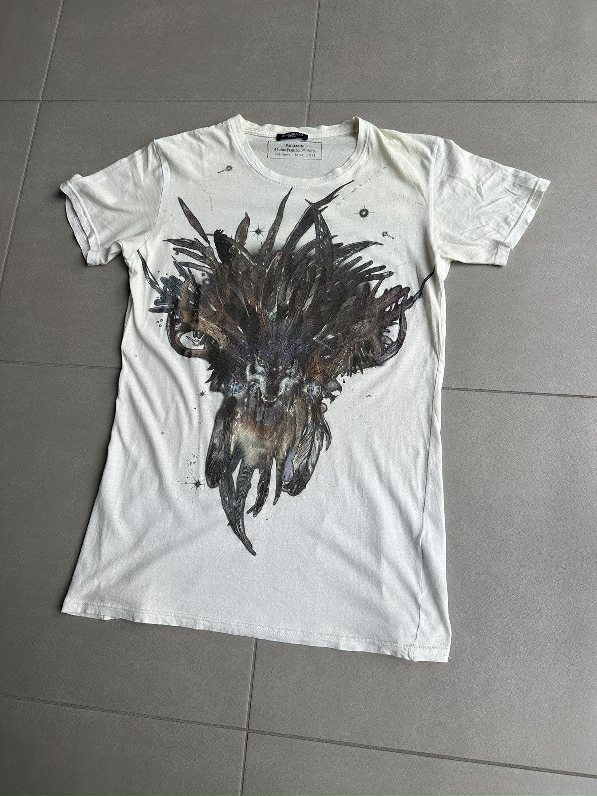 Balmain Balmain AW11 by Decarnin Tribal wolf t-shirt Size US M / EU 48-50 / 2 - 4 Thumbnail