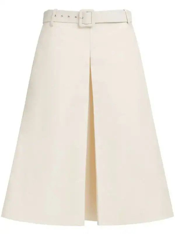 Marni o1w1db10326 Belted Midi Skirt in White Size 27" / US 4 / IT 40 - 1 Thumbnail