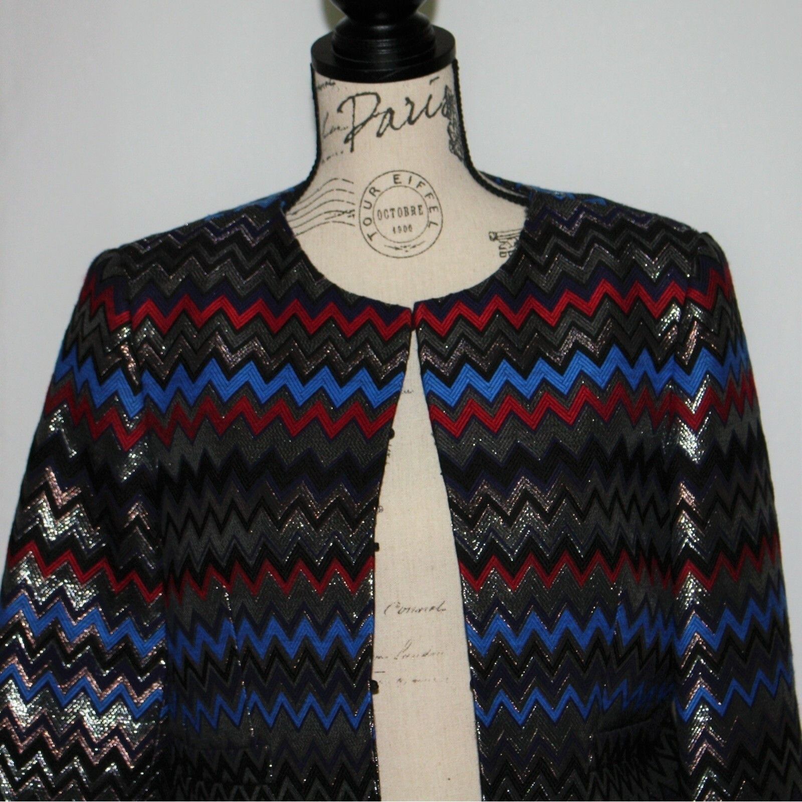 Alice + Olivia Kidman Box Blazer Metallic Print Jacket size M MSRP $597 Size M / US 6-8 / IT 42-44 - 9 Thumbnail