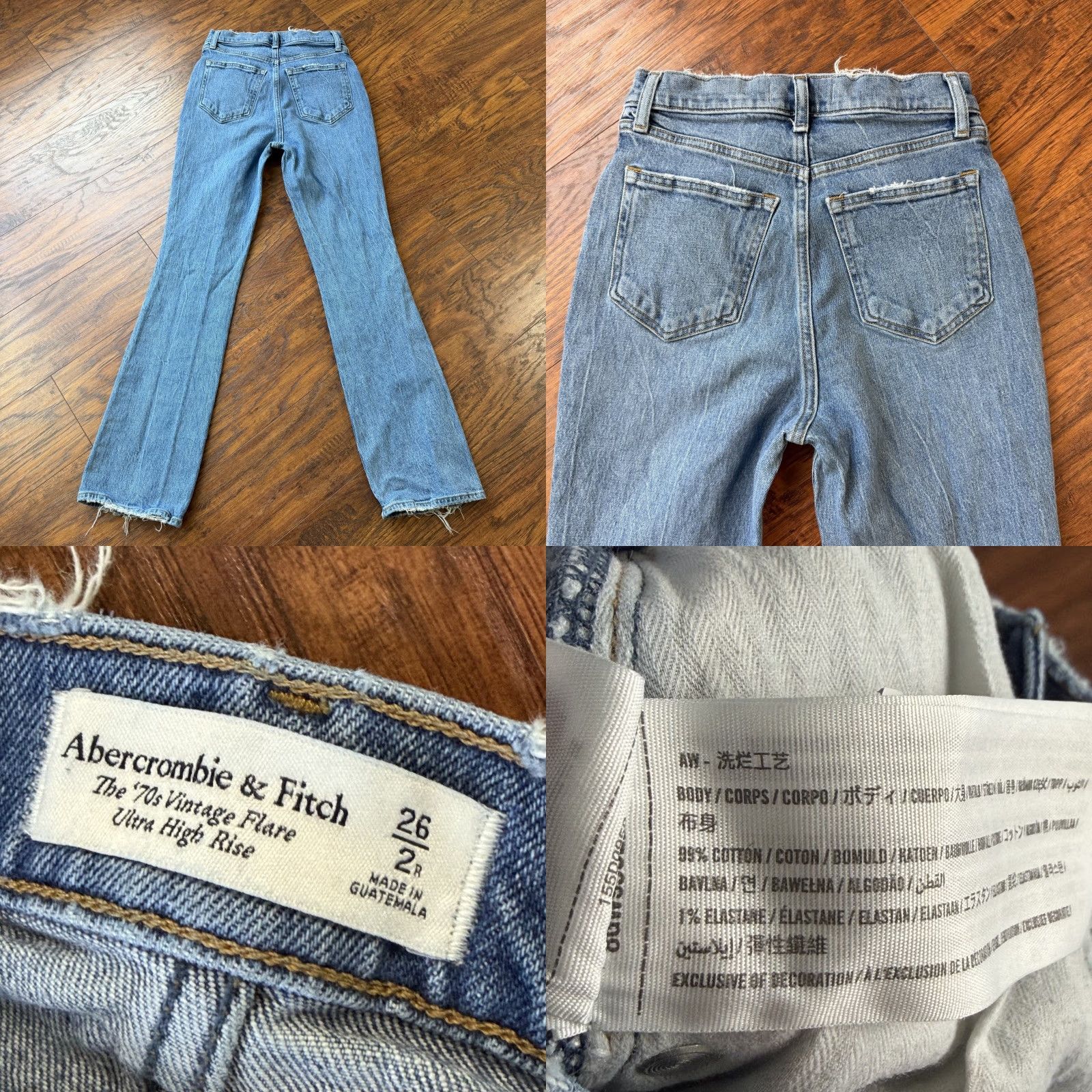 Abercrombie & Fitch Abercrombie & Fitch Jeans Women 26 Flare High Rise Medium Wash Denim Stretch 25x30 Blue Denim Jeans Women 26/2r Flared High Rise Stretch Size 42" / US 20 - 8 Thumbnail