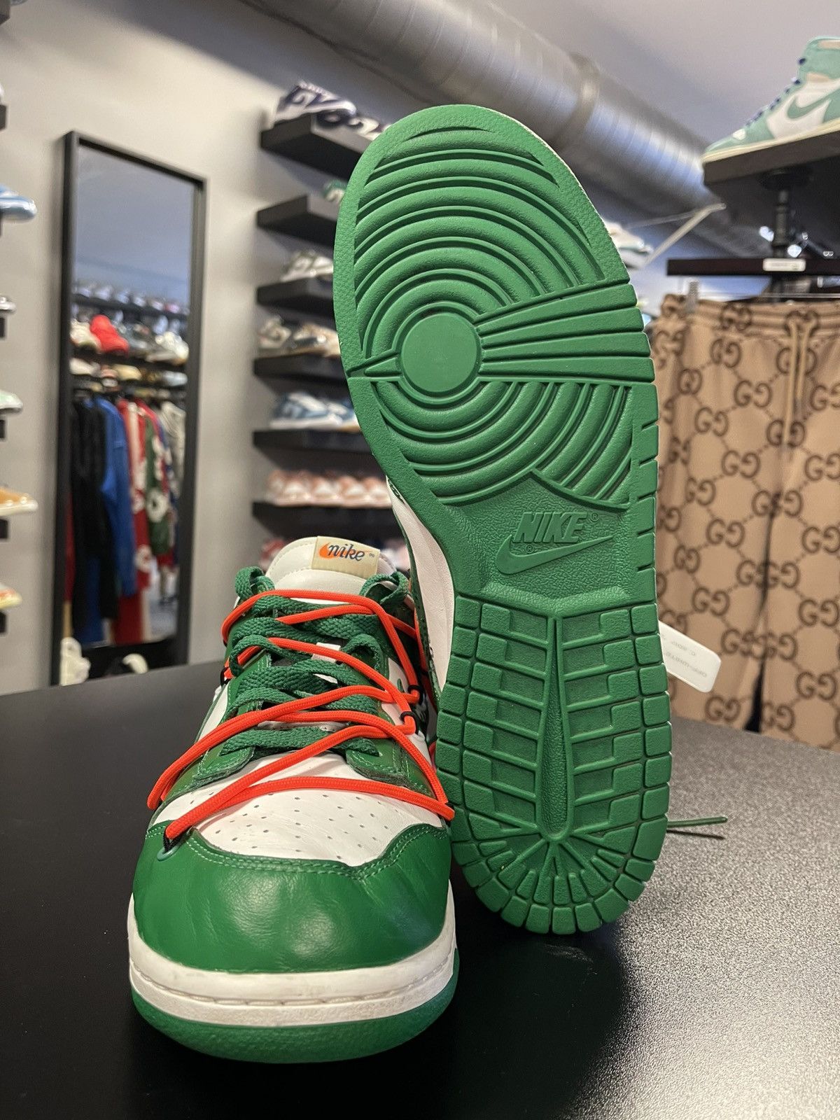 Off-White Size 12 - Off White x Nike Dunk Low Pine Green CT0856-100 Size US 12 / EU 45 - 9 Thumbnail