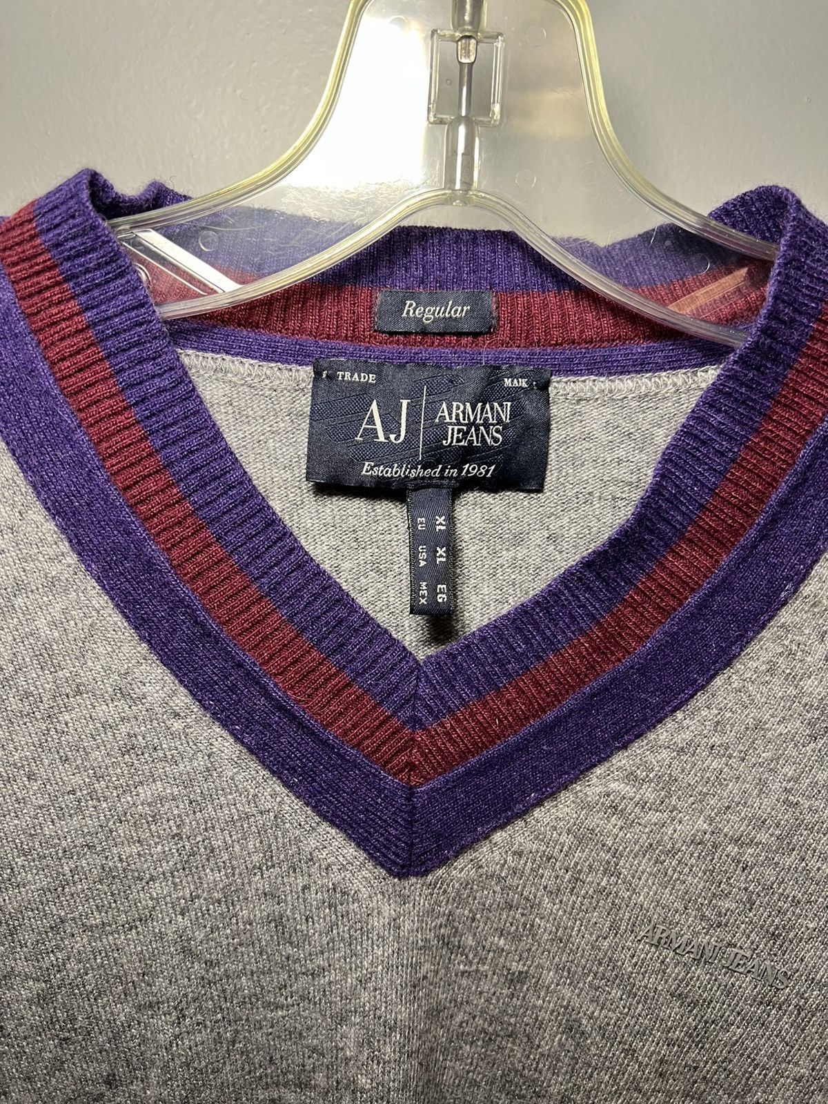 Armani Vintage Armani Jeans wool cashmere v-neck longsleeve sweater Size US XL / EU 56 / 4 - 3 Thumbnail