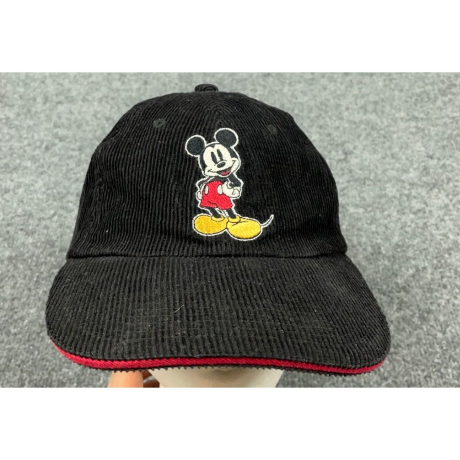 Disney Disney Mickey Mouse Corduroy Dad Hat Adult One Size Black Embroidered Retro Size ONE SIZE - 2 Thumbnail