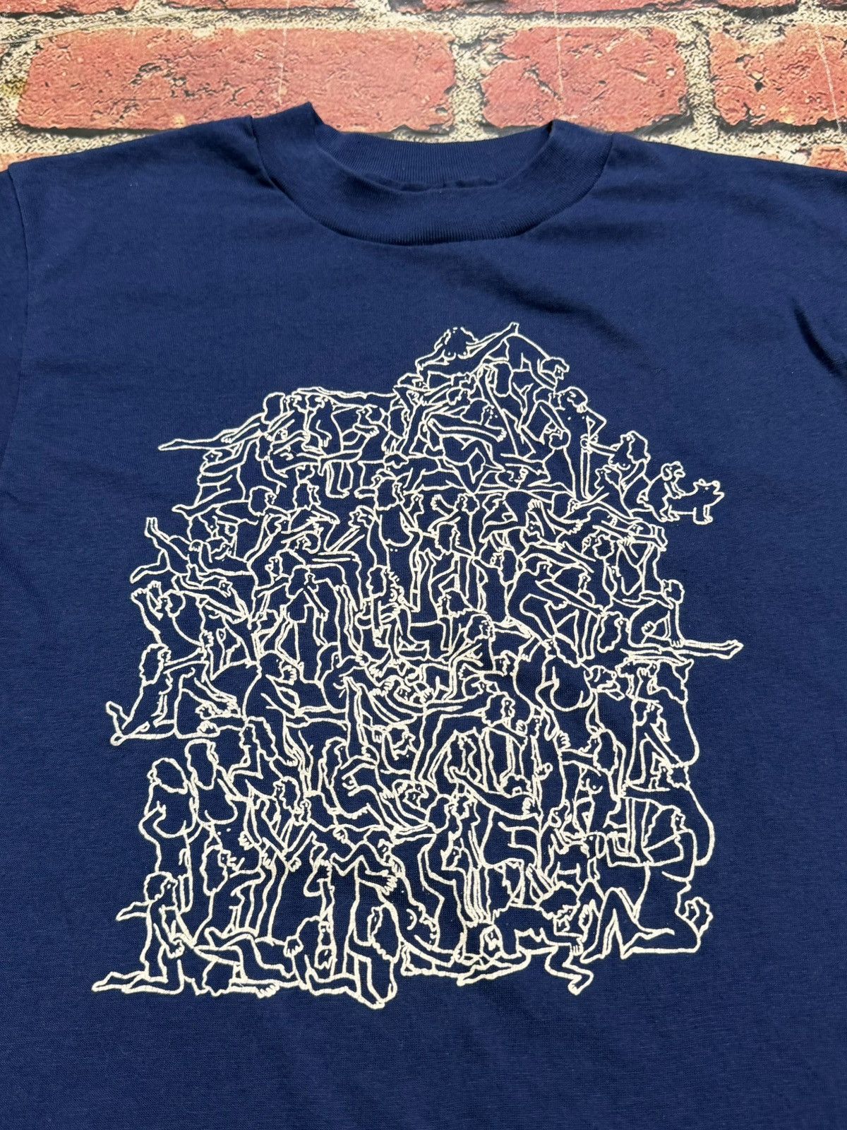 Hanes Vintage Group Sex Orgy Cartoon Graphic Collage T Shirt 80s Size US M / EU 48-50 / 2 - 1 Thumbnail