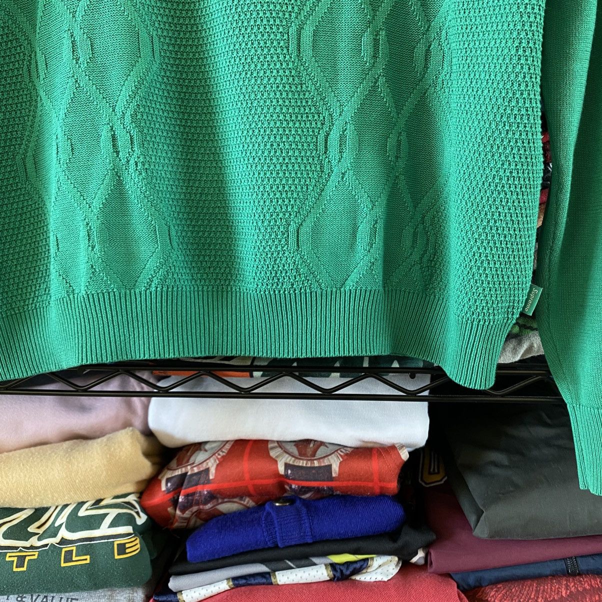 Supreme Supreme Cable Stripe Knit Long Sleeve Polo Shirt Green 2016 Size US M / EU 48-50 / 2 - 4 Thumbnail