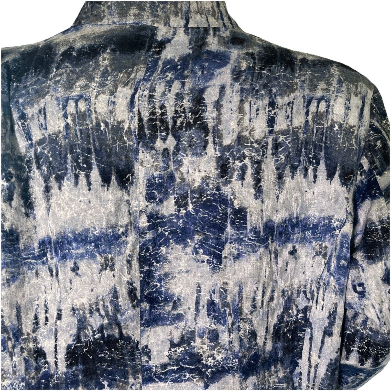 Chicos Chico's Women's Open Front Jacket Lined Tie Dye Gray 3 L Size L / US 10 / IT 46 - 5 Thumbnail