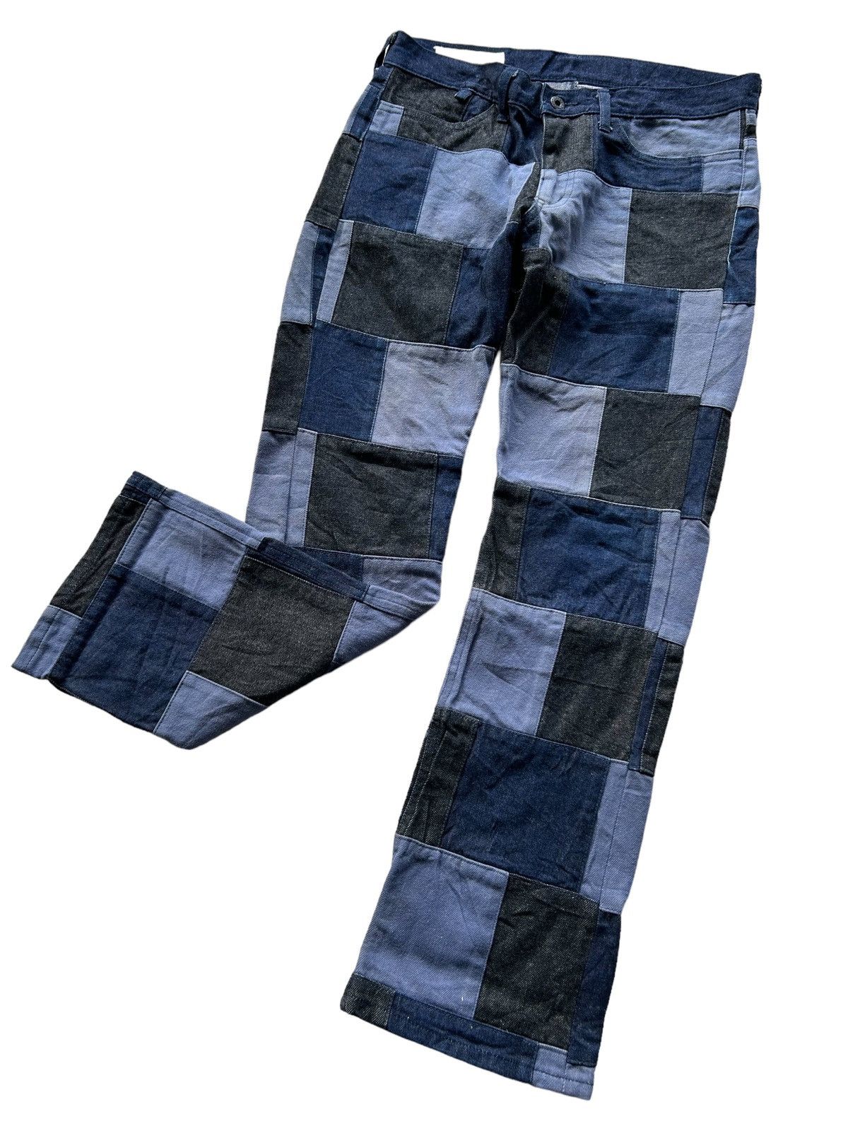Japanese Brand × Kapital × Vintage Japanese Brand Four Bard Denim Patchwork Rare🎌☠️☠️ Size US 31 - 2 Thumbnail