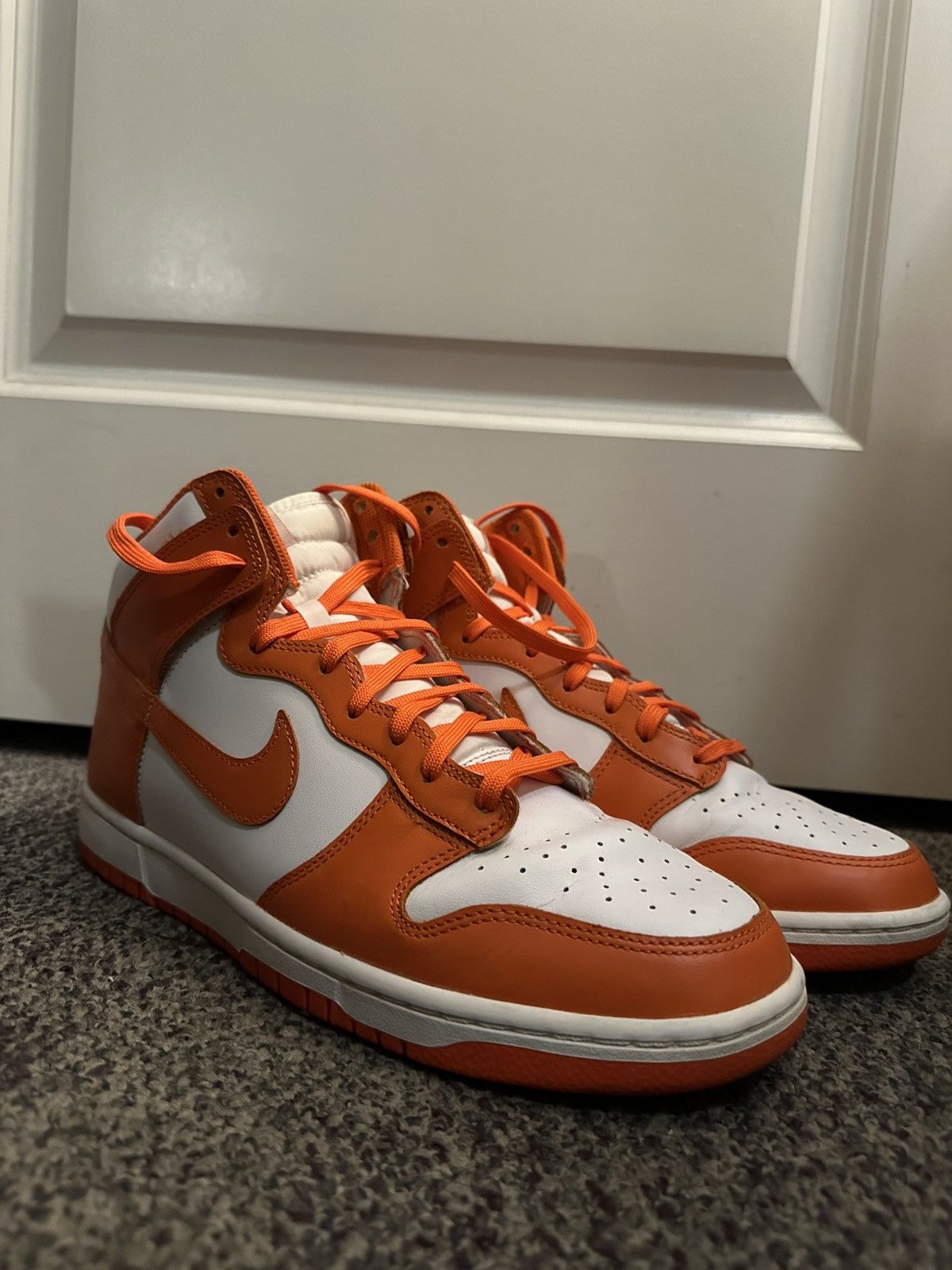 image of Nike Dunk High Syracuse Shoes in Orange, Men's (Size 11)