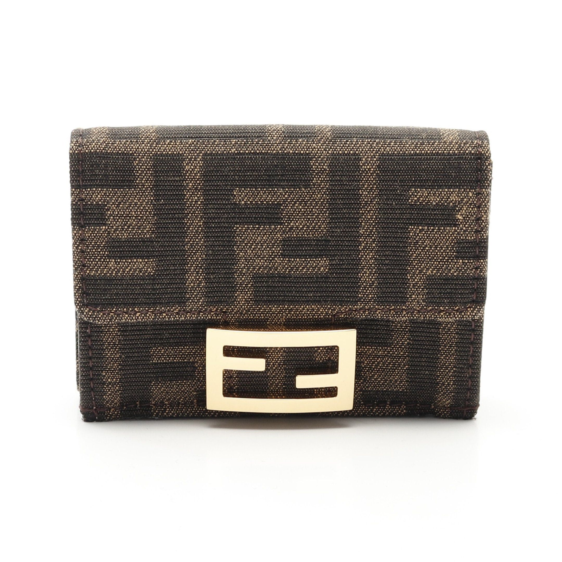 Fendi Fendi Micro Trifold Baguette Wallet In Jacquard Ff
