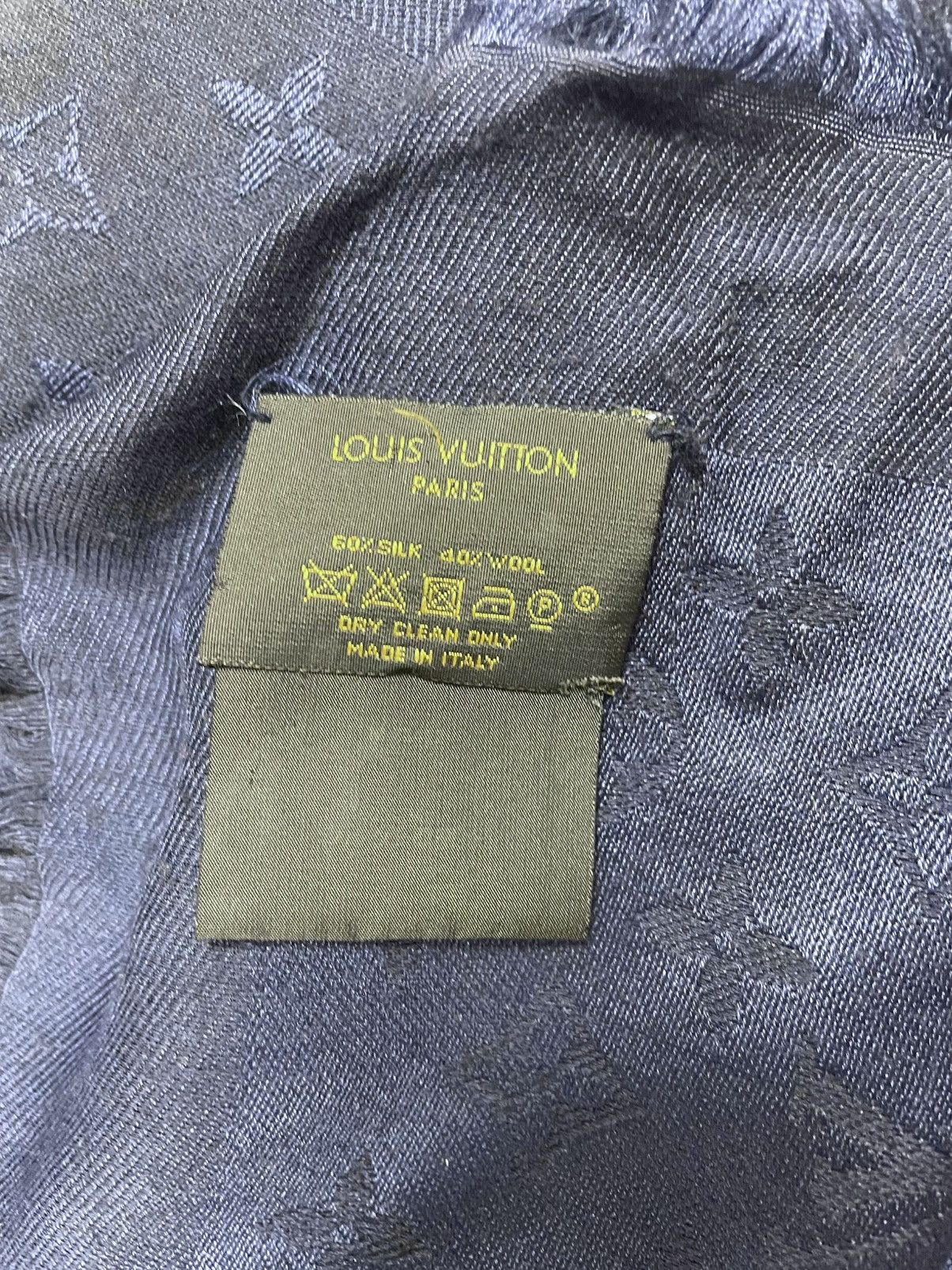 Louis Vuitton Louis Vuitton scarf navy cashmere monogram long Size ONE SIZE - 4 Thumbnail