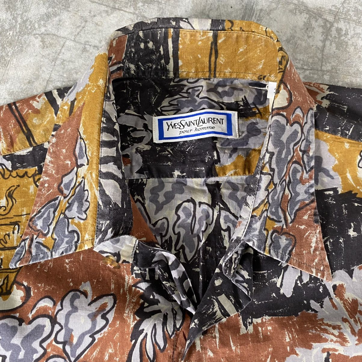 Yves Saint Laurent Vintage 90’s YSL Pour Homme Batik Abstract Button Ups Shirts Size US L / EU 52-54 / 3 - 11 Thumbnail