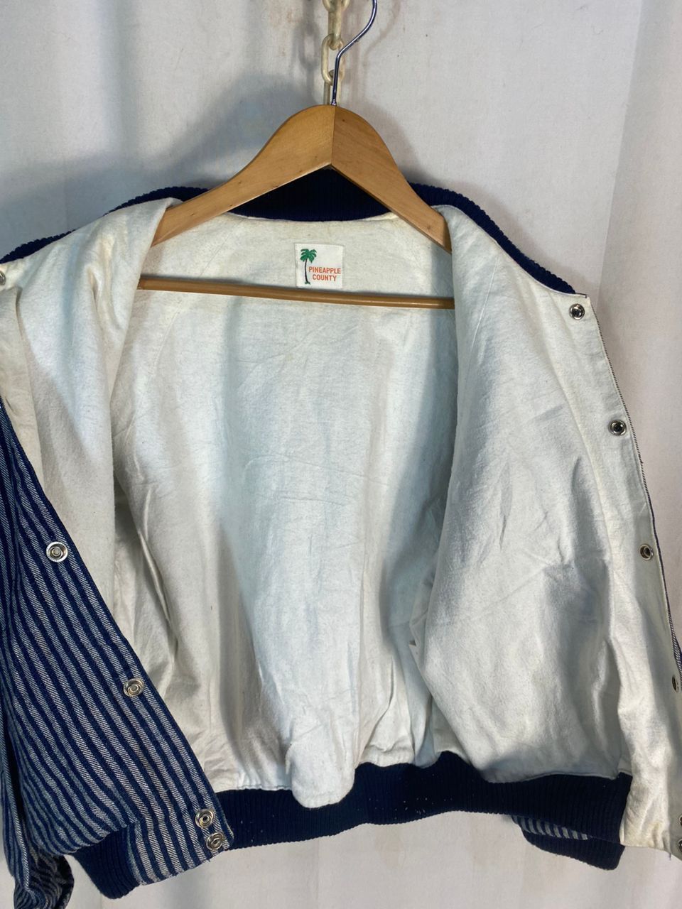 Japanese Brand × Vintage Vintage pineapple county stripe denim snap button jacket Size US M / EU 48-50 / 2 - 7 Thumbnail