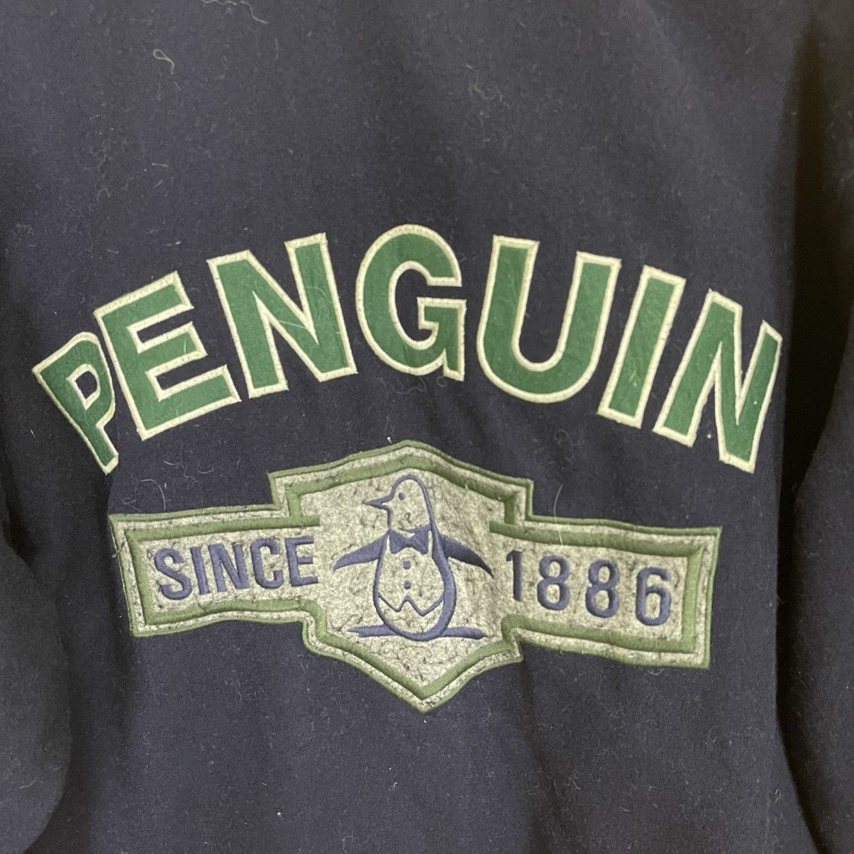 Vintage Vintage Musing Wear Penguin Big Logo Wool Varsity Jacket Size US S / EU 44-46 / 1 - 5 Thumbnail