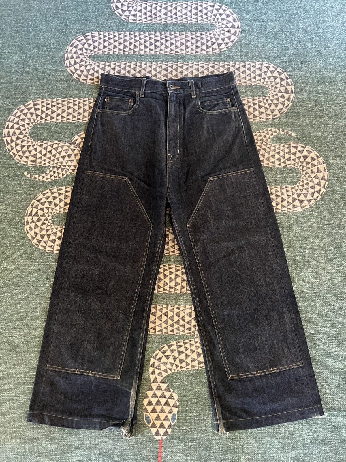 Rick Owens Drkshdw Rick Owens Geth Cut Double Knee Indigo Size US 32 / EU 48 - 1 Thumbnail