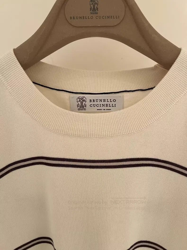 Brunello Cucinelli Brunello Cucinelli Men's Wide Striped Short Sleeve T-Shirt Size US M / EU 48-50 / 2 - 4 Thumbnail