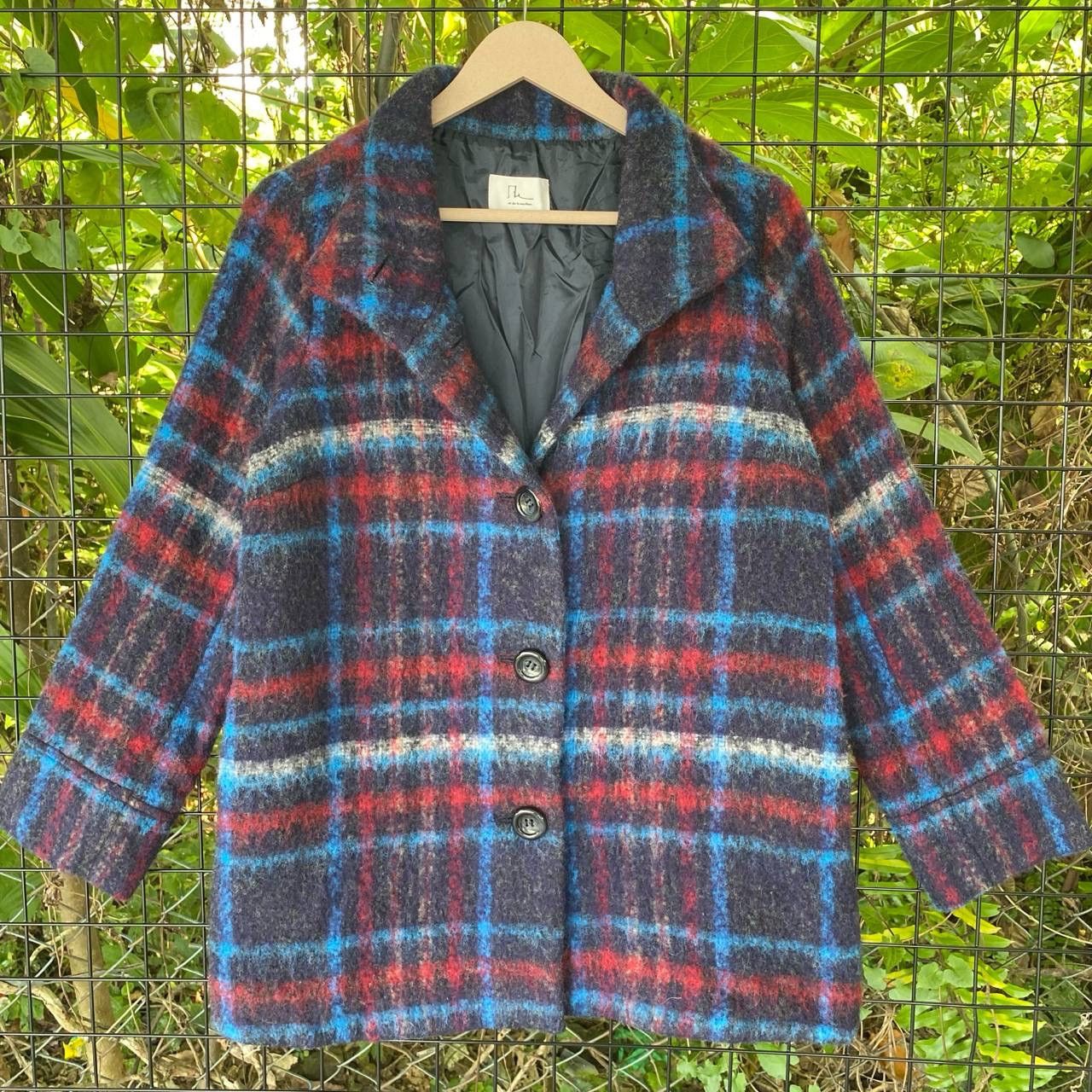 Coeur × Vintage Vintage Ne Shadow Plaid Jacket Size L / US 10 / IT 46 - 2 Thumbnail