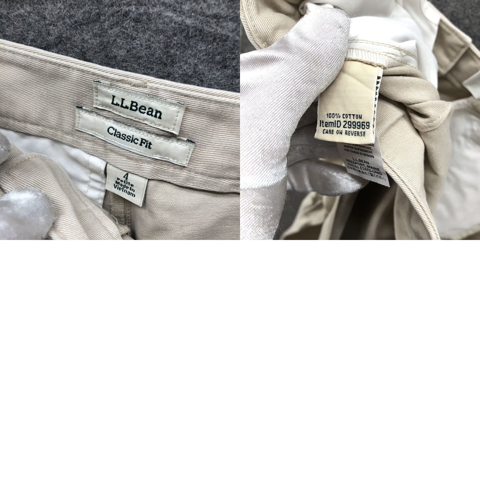 Vintage L.L. Bean Wrinkle Free Bayside Pants Cotton Classic Fit Beige Womens 4P Size 27" / US 4 / IT 40 - 8 Thumbnail
