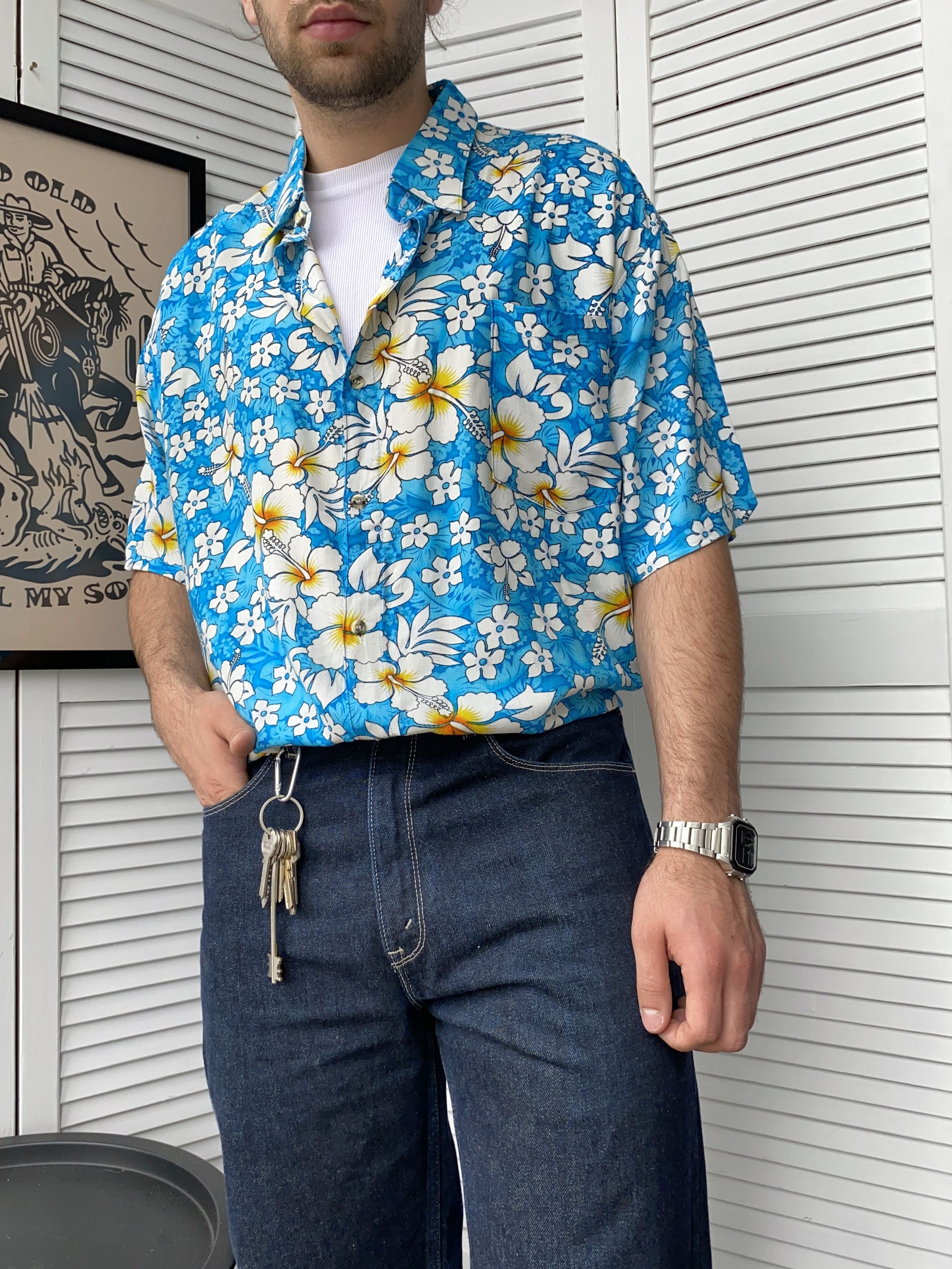 Vintage Vintage Hawaii Flora Button Up Shirt Oversized Size US XL / EU 56 / 4 - 2 Thumbnail
