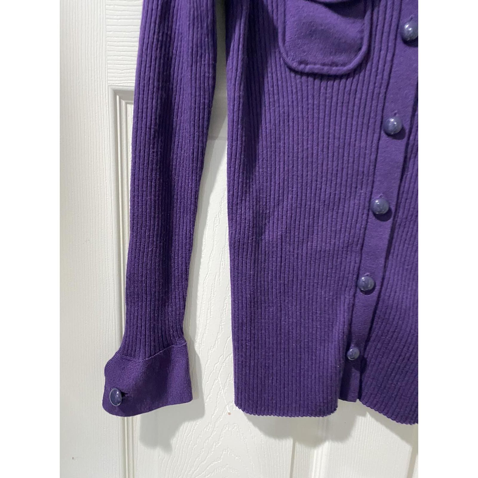 Banana Republic Banana Republic Merino wool Purple Cardigan butons M A001362 Size M / US 6-8 / IT 42-44 - 6 Thumbnail