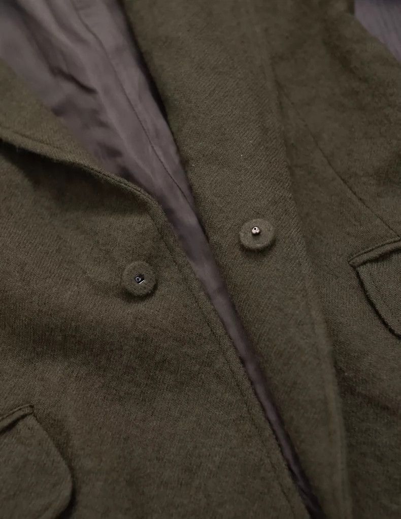 Yohji Yamamoto Yohji Yamamoto Moss-green concealed one-button felted wool Size US S / EU 44-46 / 1 - 7 Thumbnail