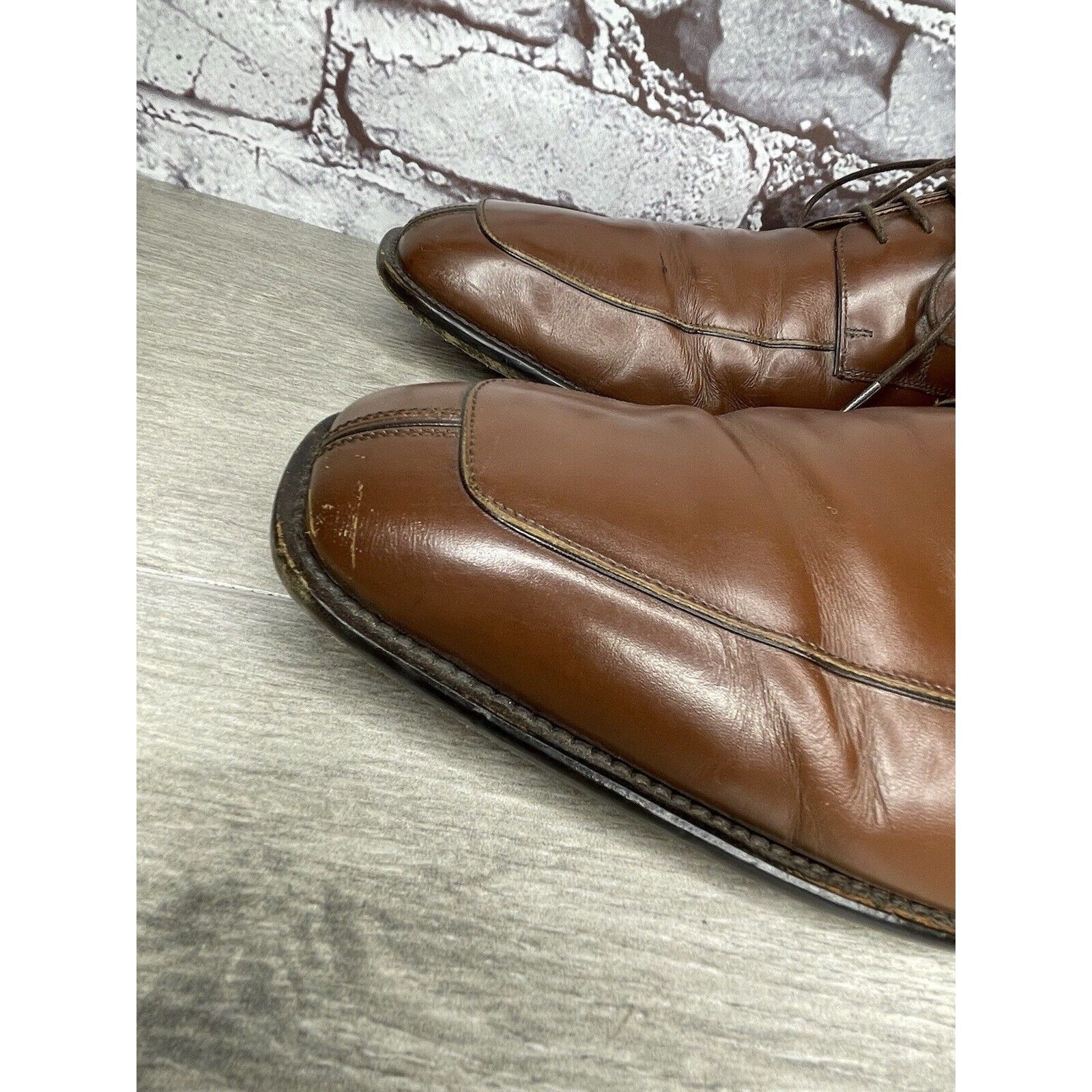 Mezlan Mezlan Carmichael Brown Leather LaceUp Oxfords Square Toe Dr Size US 12 / EU 45 - 6 Thumbnail
