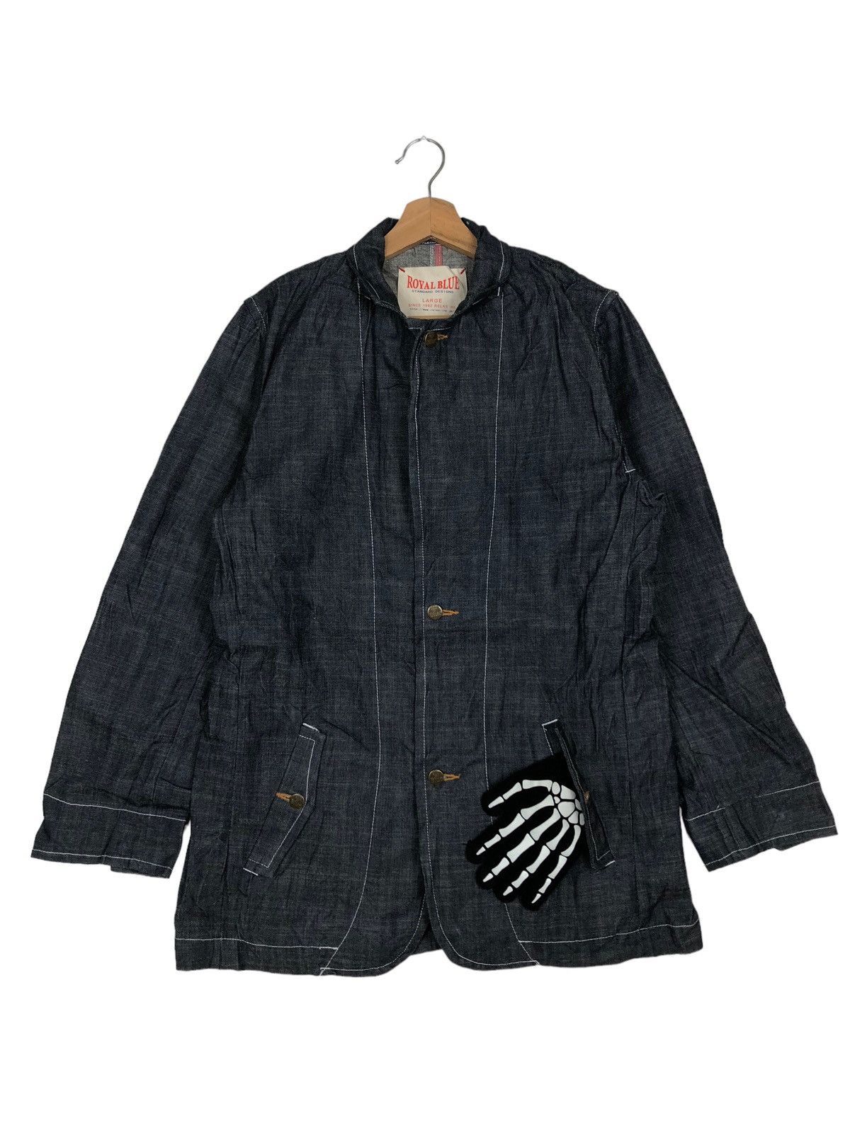 Japanese Brand 🔥80’s Royal Blue Toyo Enterprise Denim Work Jacket Size US L / EU 52-54 / 3 - 1 Thumbnail