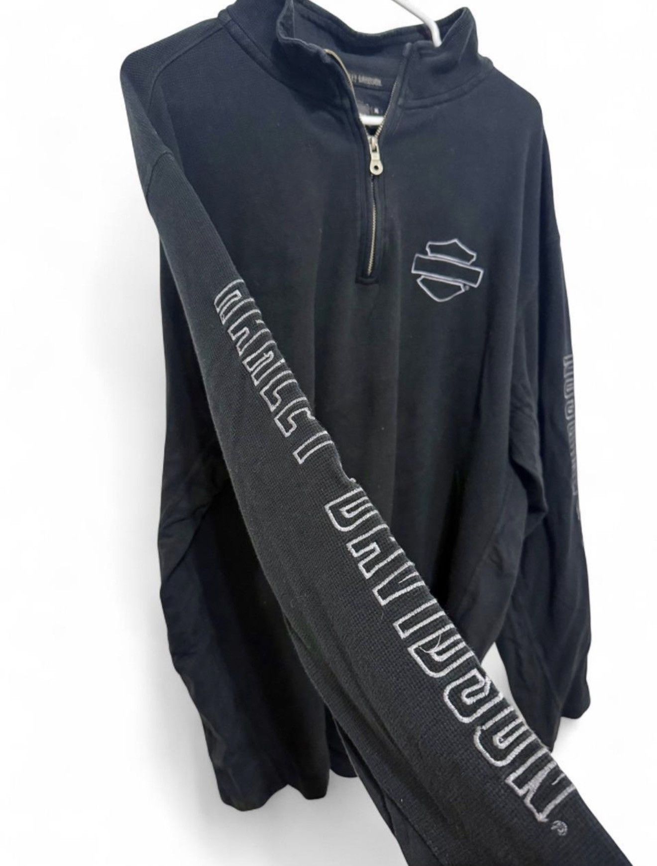 Harley Davidson Harley-Davidson Black 1/4 Zip Thermal Pullover Shirt XL Size US XL / EU 56 / 4 - 4 Thumbnail