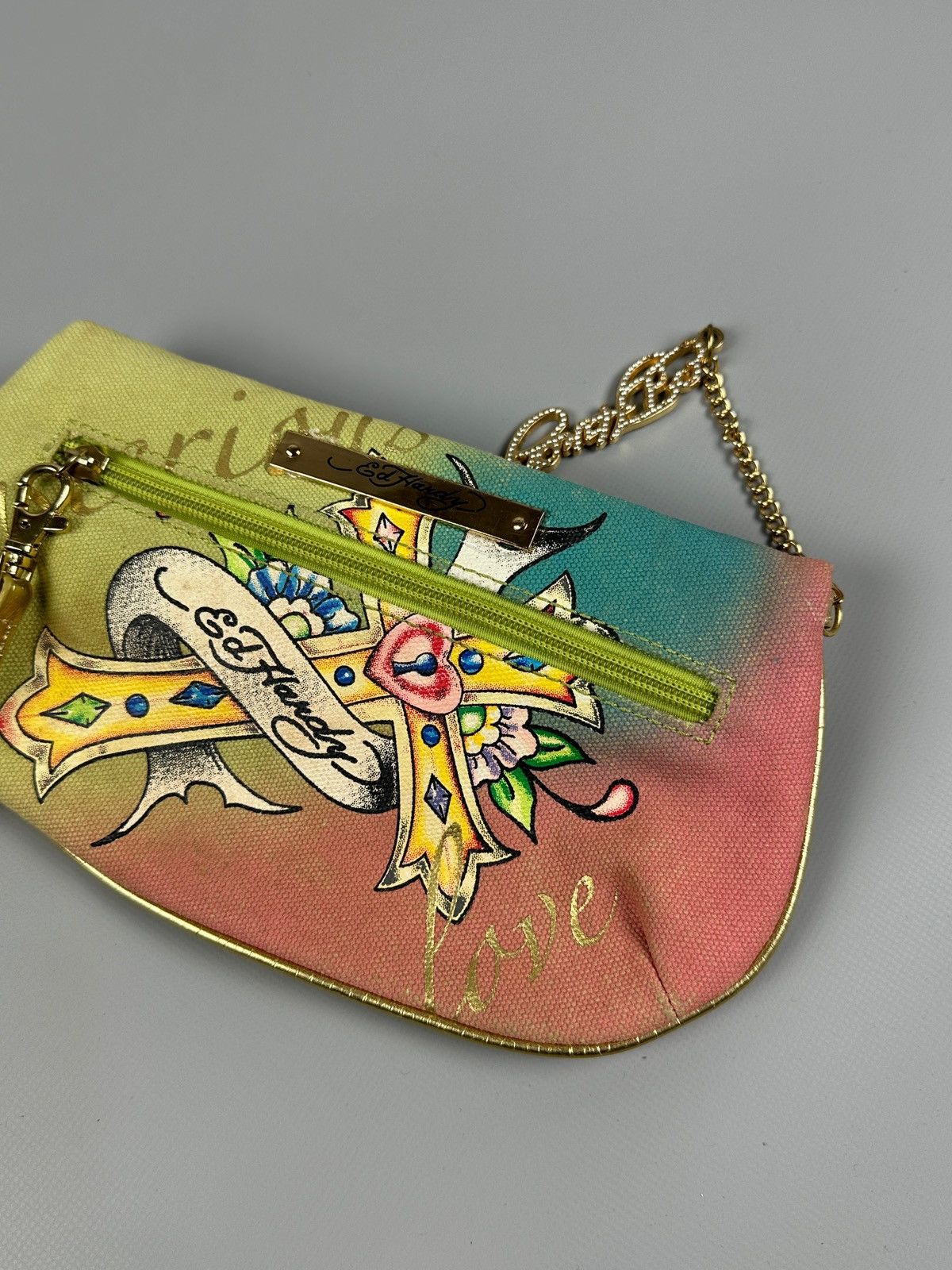 Ed Hardy Vintage Ed Hardy Y2K Tattoo Print Clutch Canvas Bag Size ONE SIZE - 5 Thumbnail