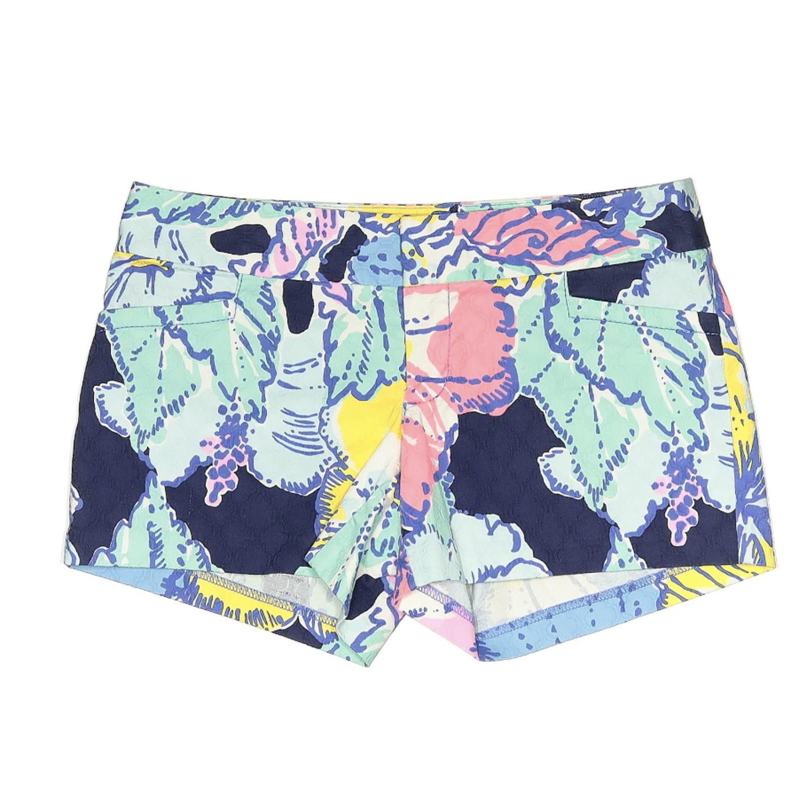 Other Lilly Pulitzer Size 0 Tropical Print Blue Shorts Size 25" / US 0 / IT 36 - 1 Thumbnail