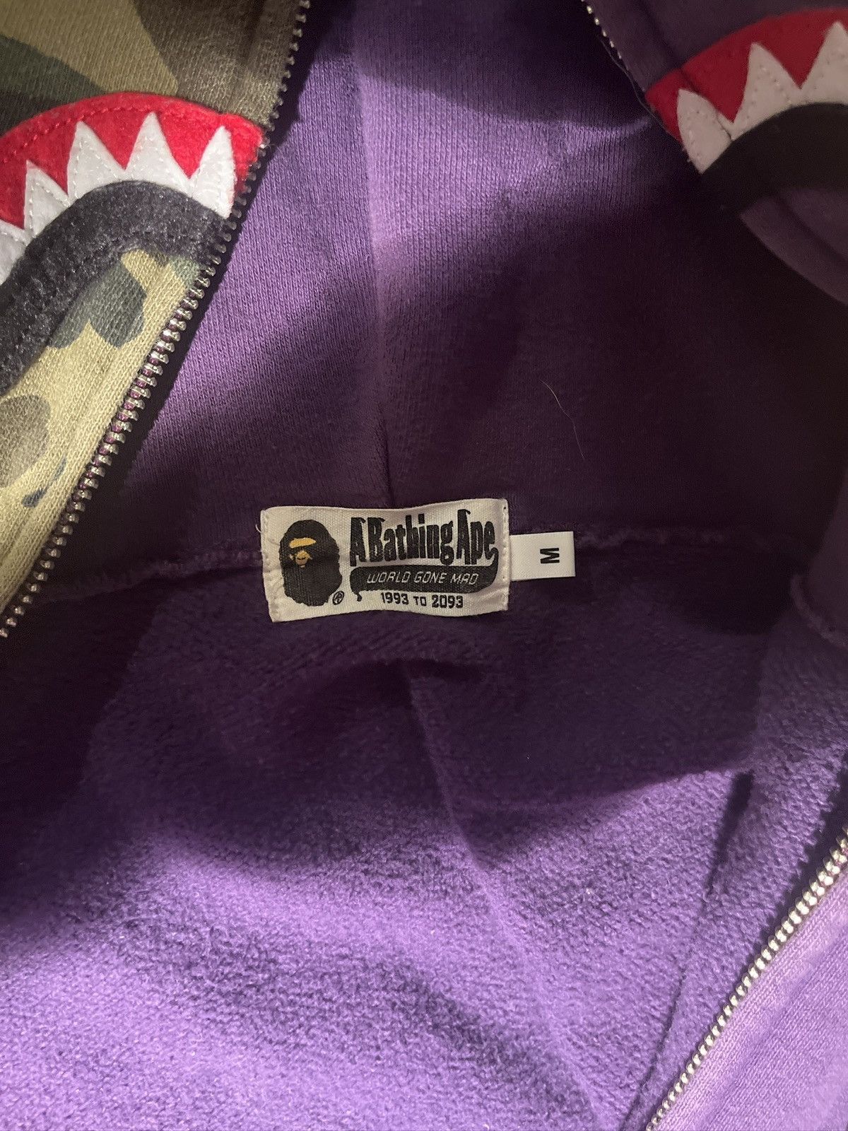 Bape Bape Half Green Camo Shark Full Zip Up Hoodie Size US M / EU 48-50 / 2 - 3 Thumbnail