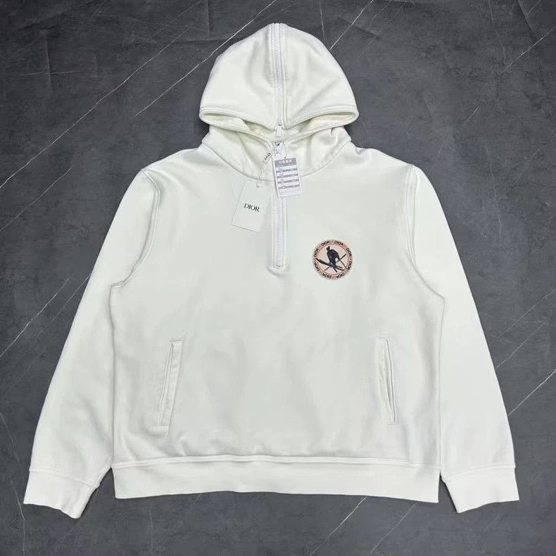 Dior 24 Logo Half-Zip Hoodie Sweatshirt-yf