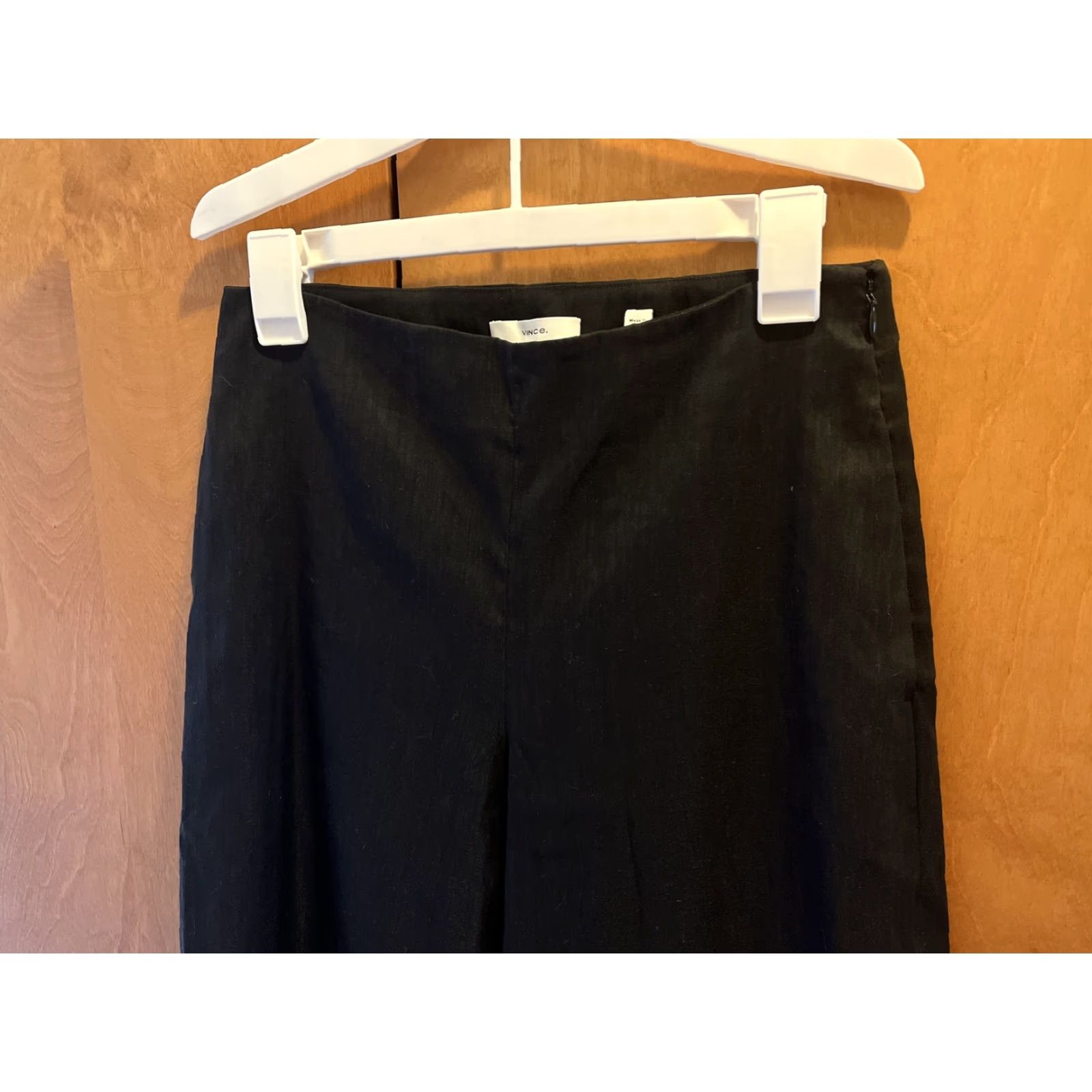 Vince Vince Womens Pants Black Linen Blend Cropped Wide-Leg 24" Inseam Size 2 Pockets Modern City Preppy Size 26" / US 2 / IT 38 - 3 Thumbnail