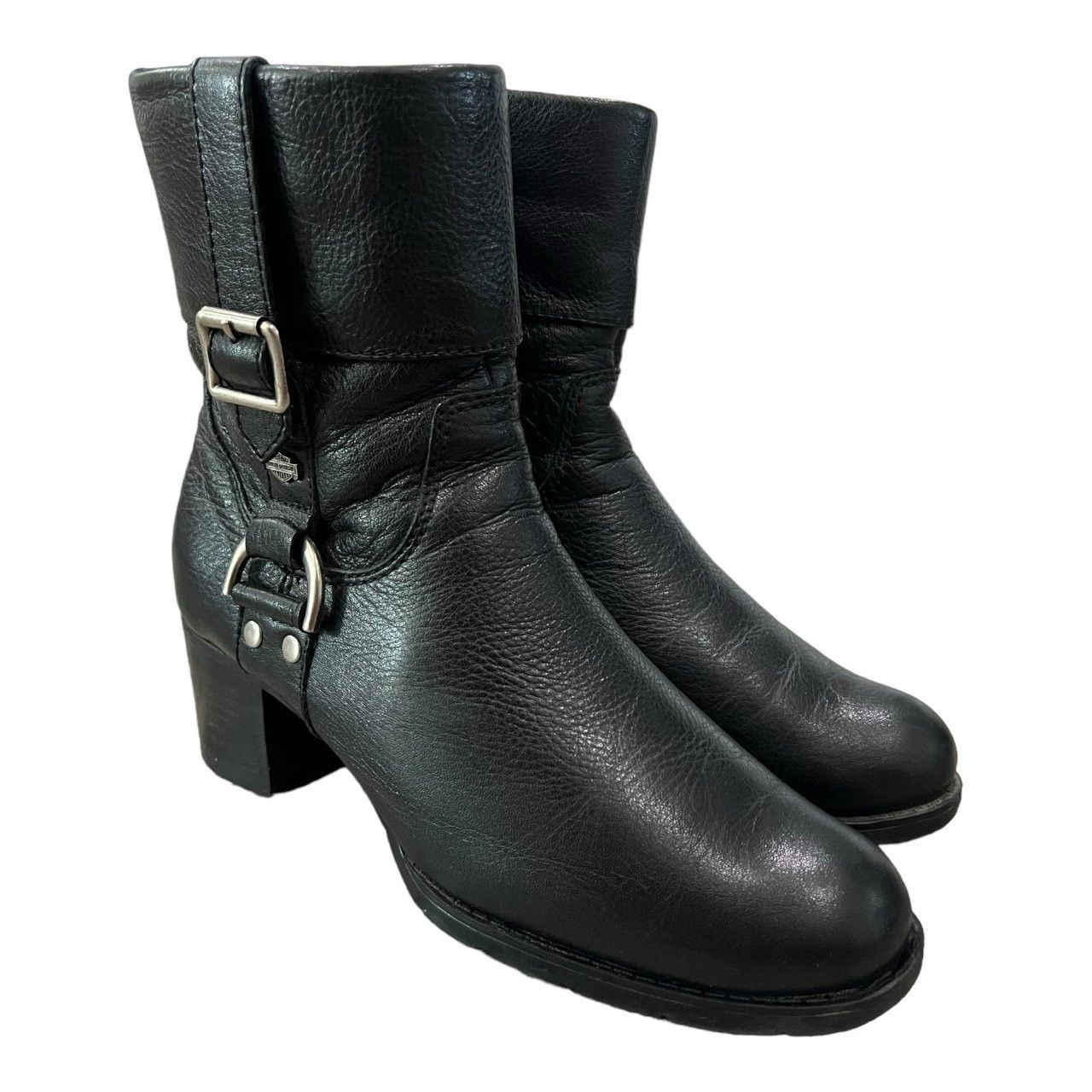 Harley Davidson × Vintage Harley Davidson Womens 84068 Sadie Heel Booties Black Size US 6.5 / IT 36.5 - 1 Thumbnail