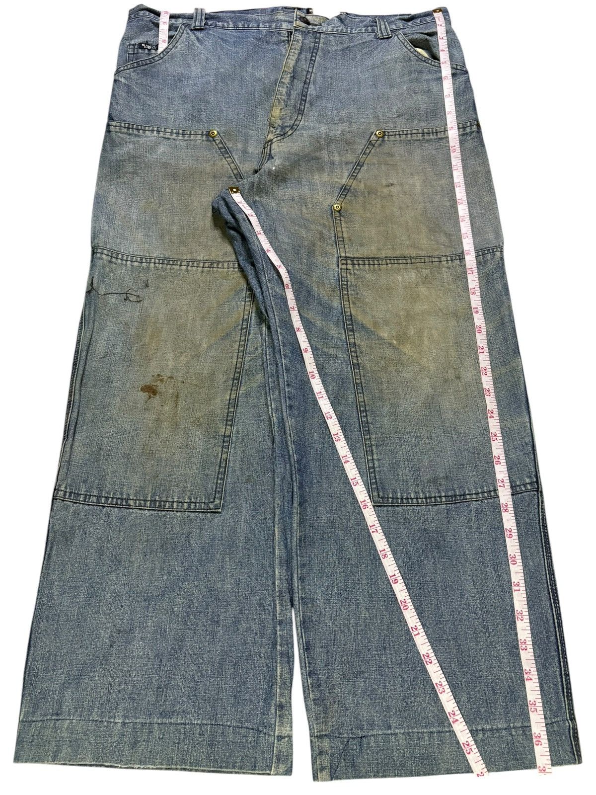 JNCO × Japanese Brand Vintage Japanese Brand Mud Wash Double Knee Baggy Jean Size US 35 - 11 Thumbnail