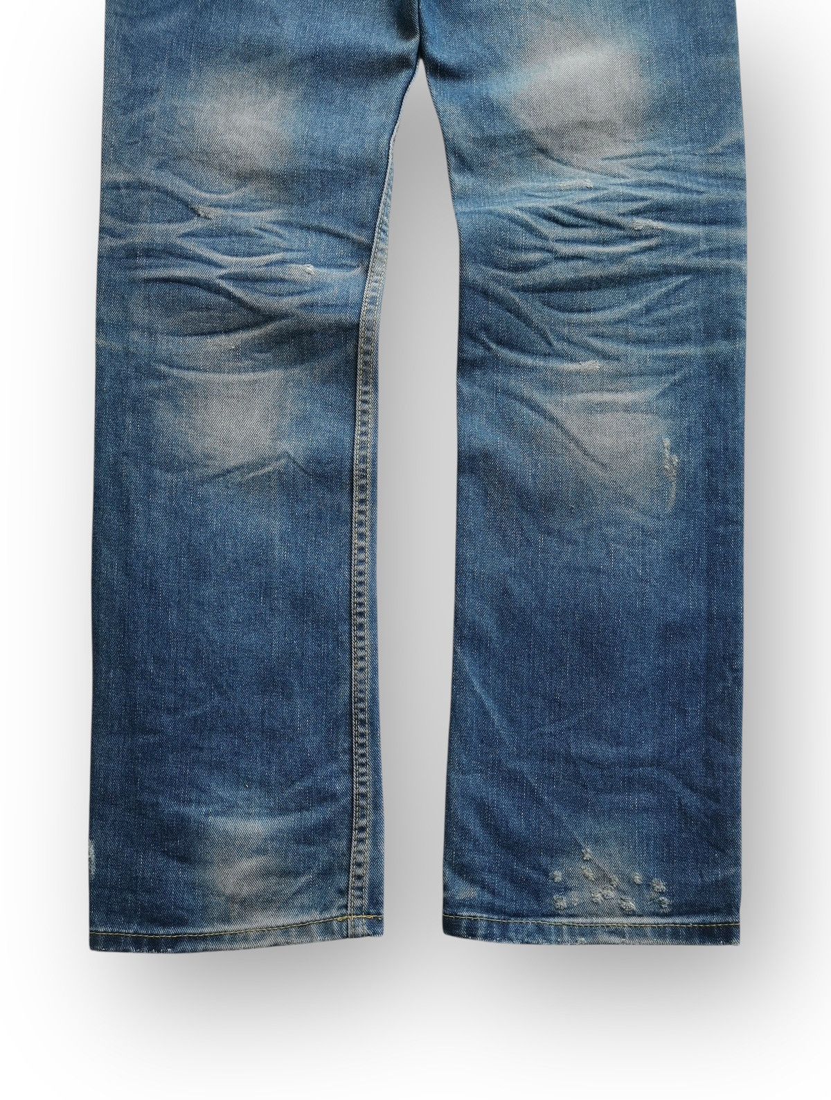 Vintage Blue Factory Washed Blue Distressed Denim Jeans Size US 30 / EU 46 - 5 Thumbnail