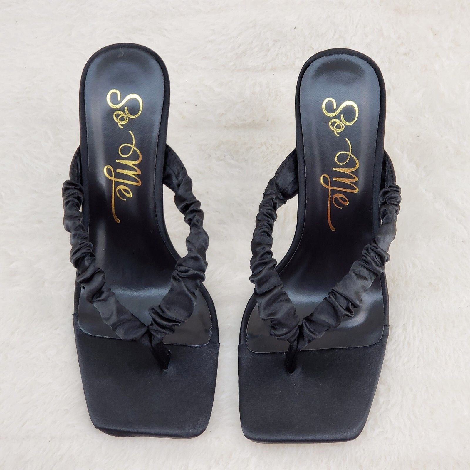 Other Riana Scrunch Strap Square Toe Thong Slip On Sandals (US Sh Size US 6 / IT 36 - 5 Thumbnail