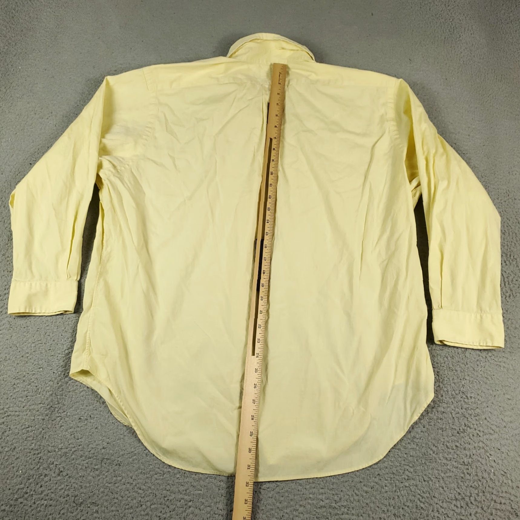 Ralph Lauren Ralph Lauren Shirt Mens 17.5 Yellow Pony Dress Button Up Long Sleeve Shirt Size 46R - 4 Thumbnail