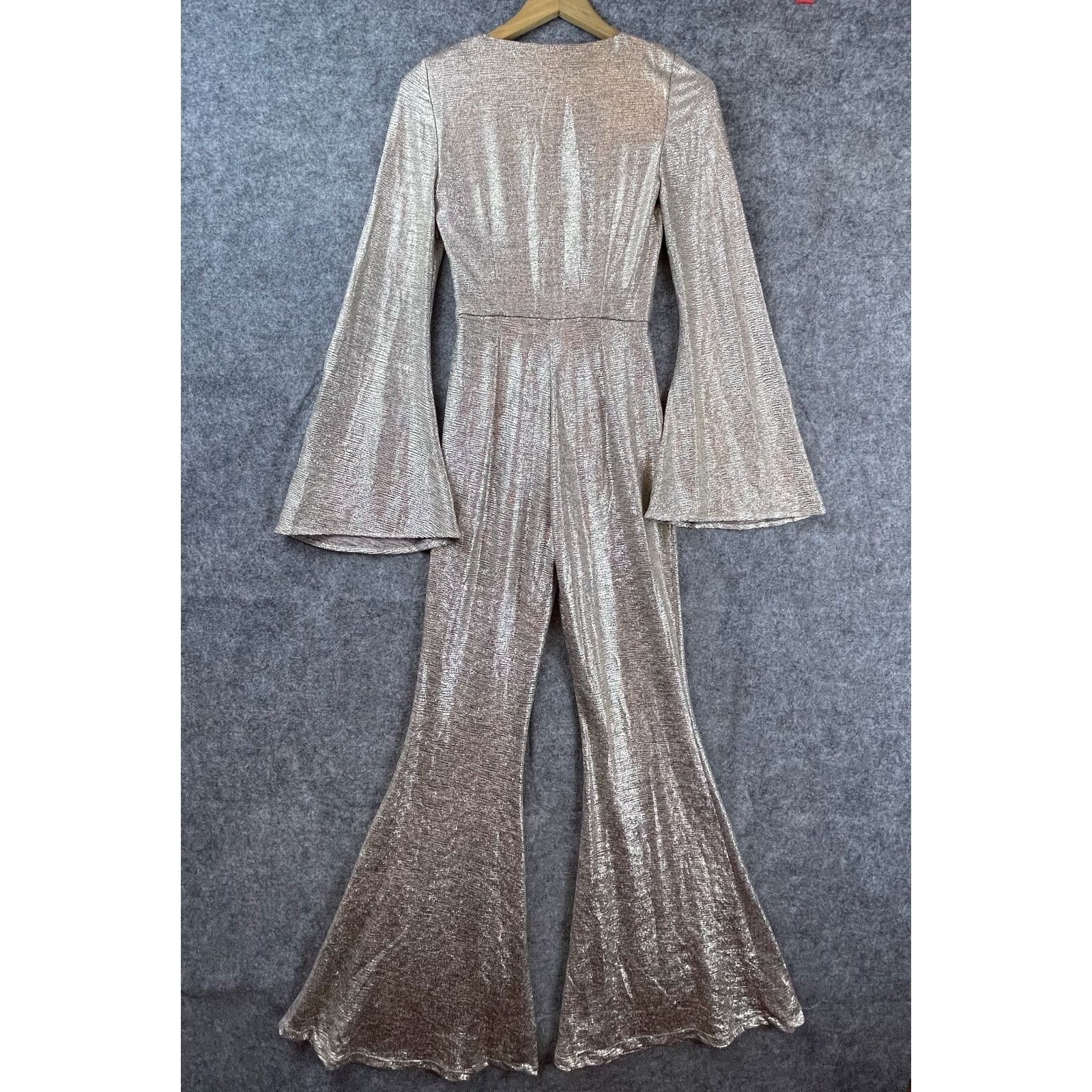 House of CB House of CB Jumpsuit Womens XS Catrin Gold Glamorous Shimmer Size 25" / US 0 / IT 36 - 3 Thumbnail