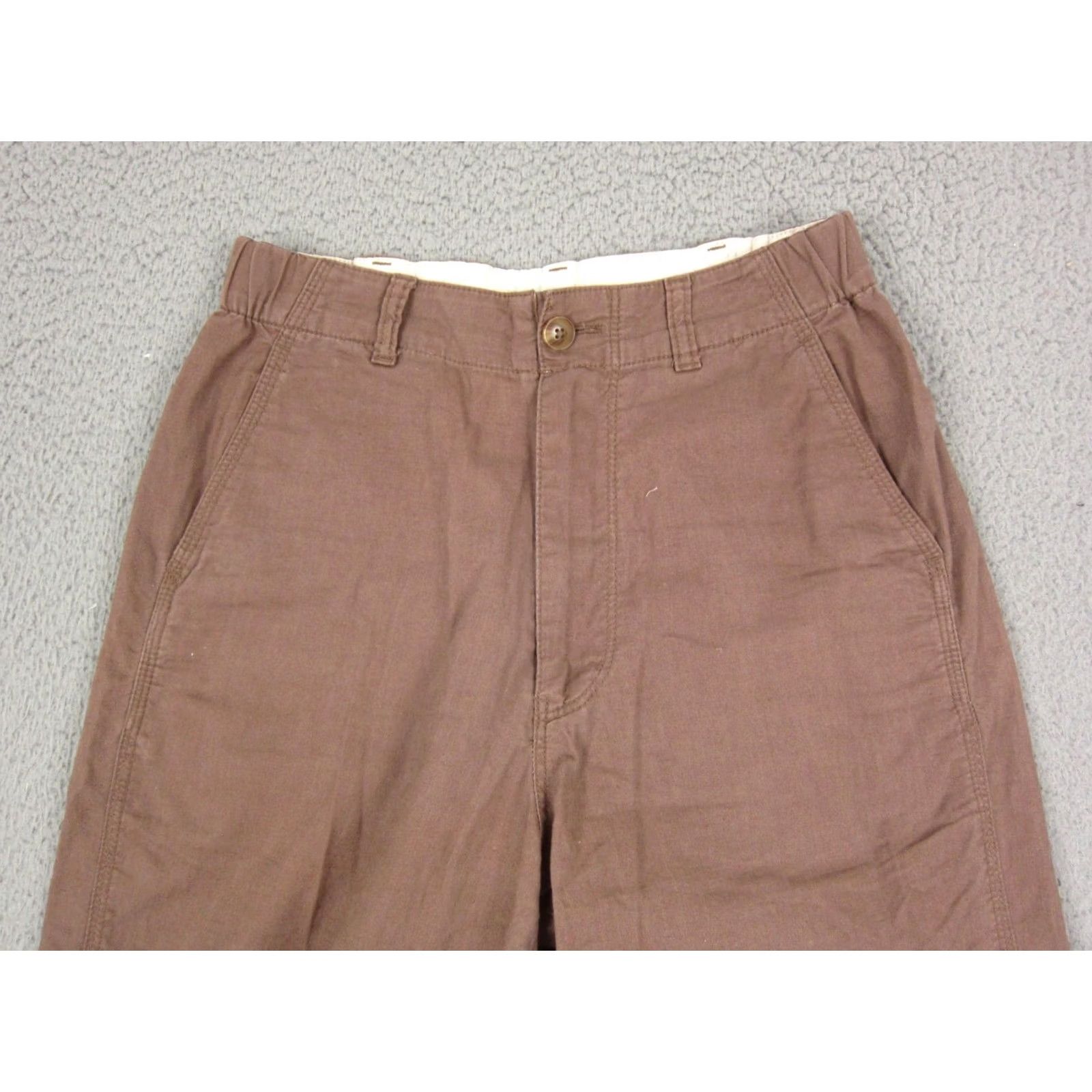 Uniqlo Uniqlo Pants Womens XS Brown Linen Cotton Straight Tapered Casual Size 26" / US 2 / IT 38 - 2 Thumbnail