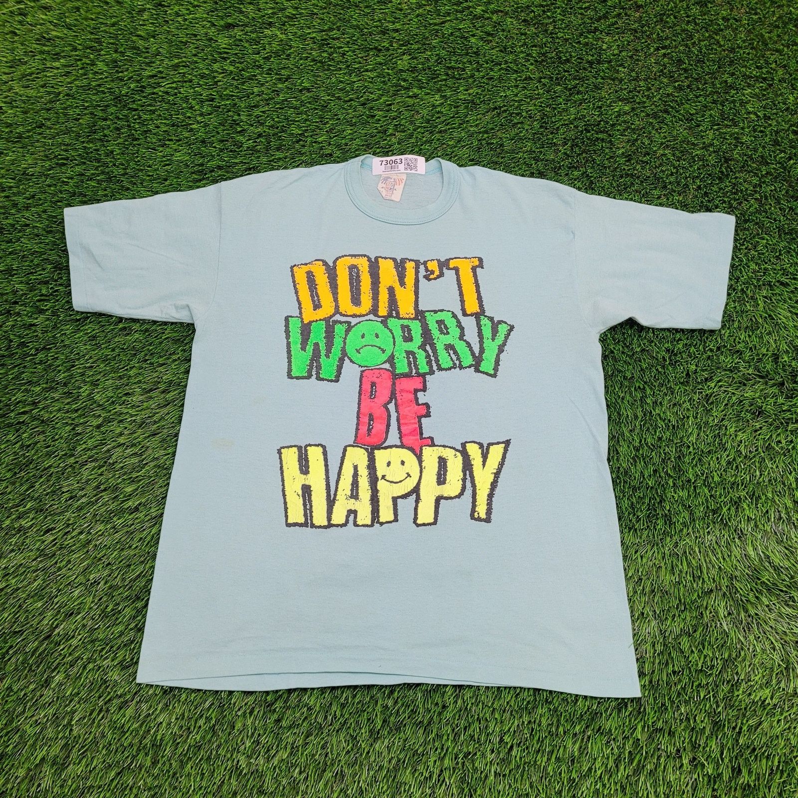 Other Vintage 80s Be Happy Shirt M/L 20x27 USA Size US L / EU 52-54 / 3 - 1 Thumbnail