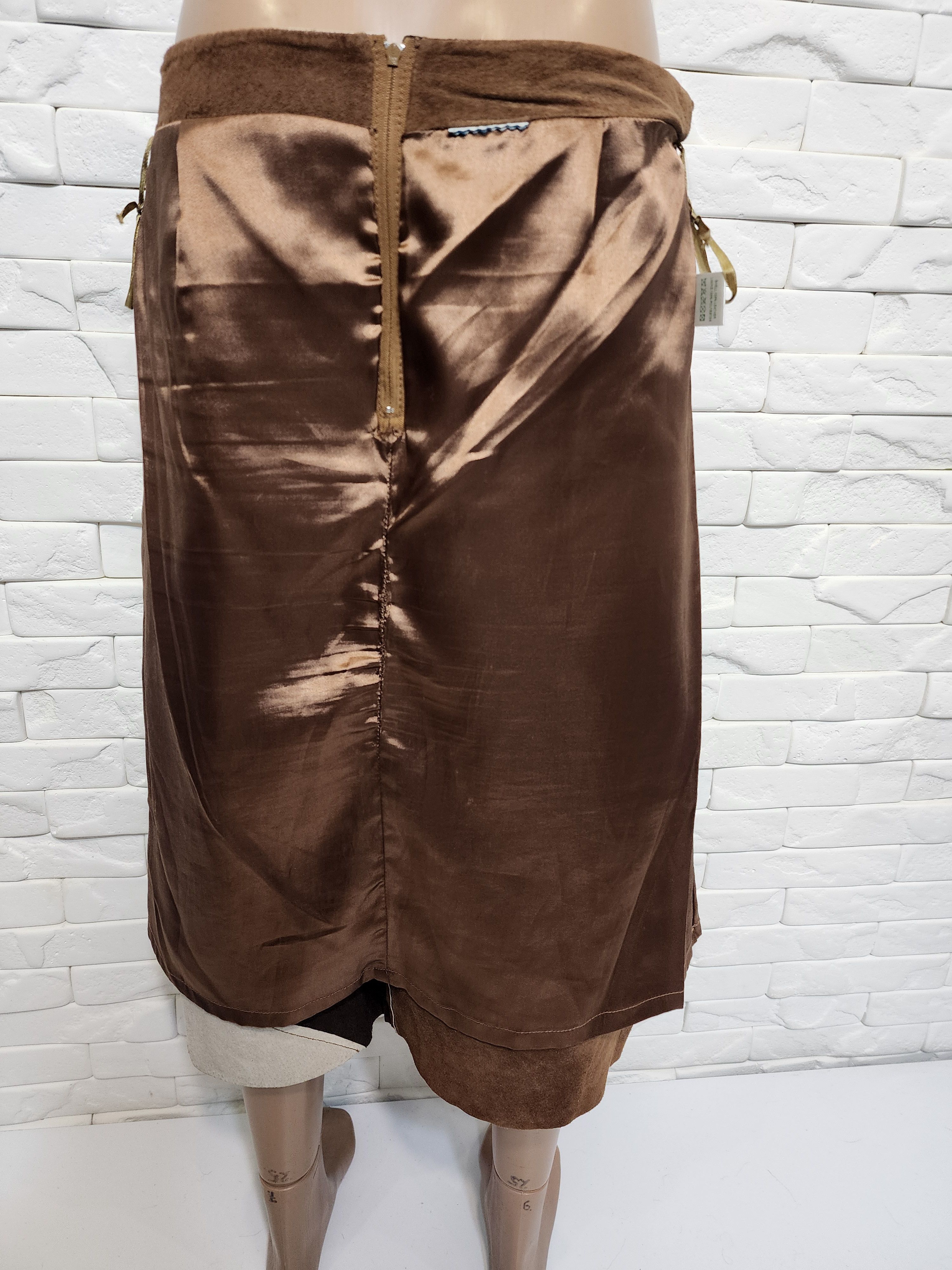 Genuine Leather Brown Suede Leather Skirt: 31" Waist Size 31" - 7 Thumbnail