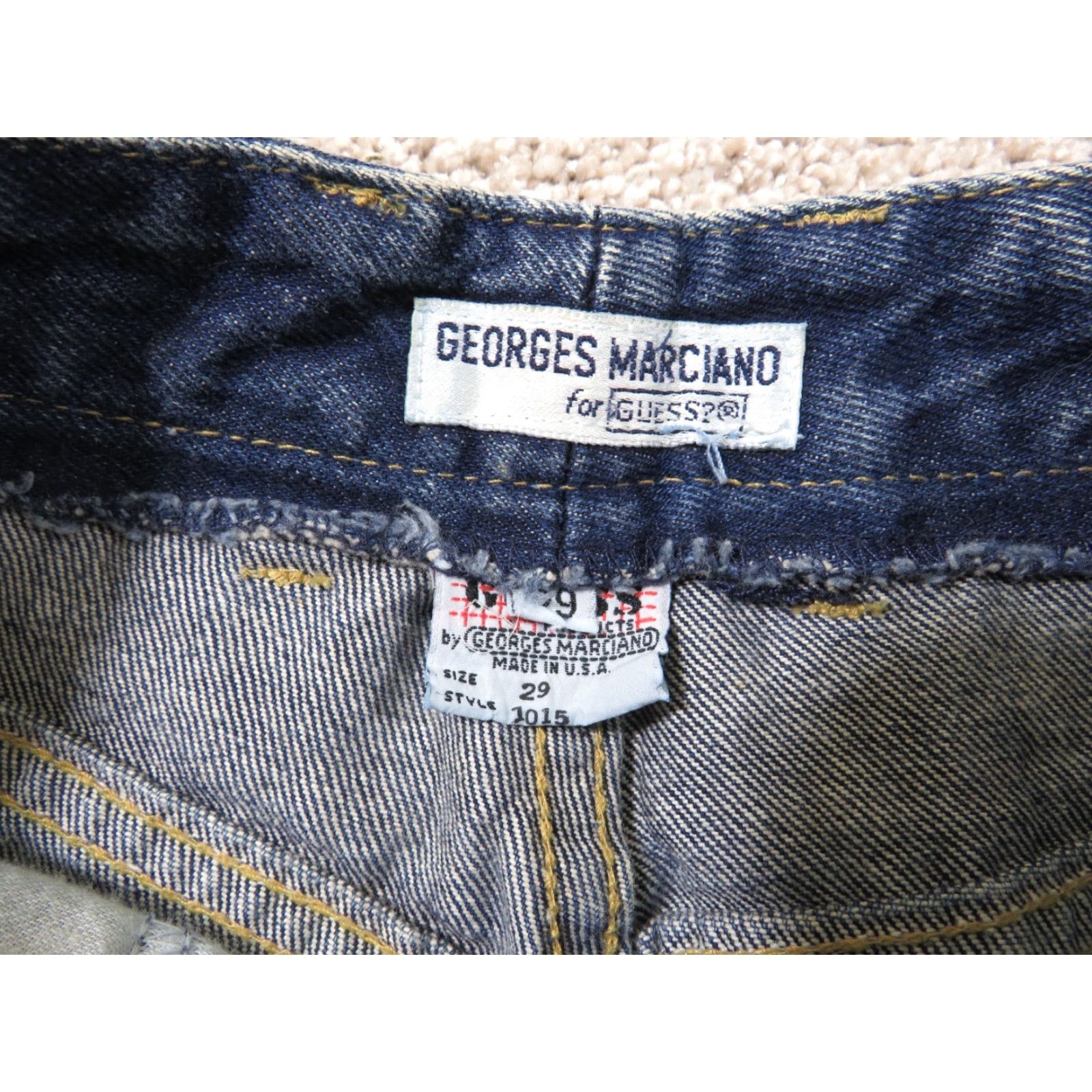 Guess VINTAGE GUESS JEANS Women Dark Blue Tapered 29 26x26.5 Inseam High Rise 5-Pocket Ankle Zip USA 80s 90s Designer Georges Marciano Size 29" - 6 Thumbnail