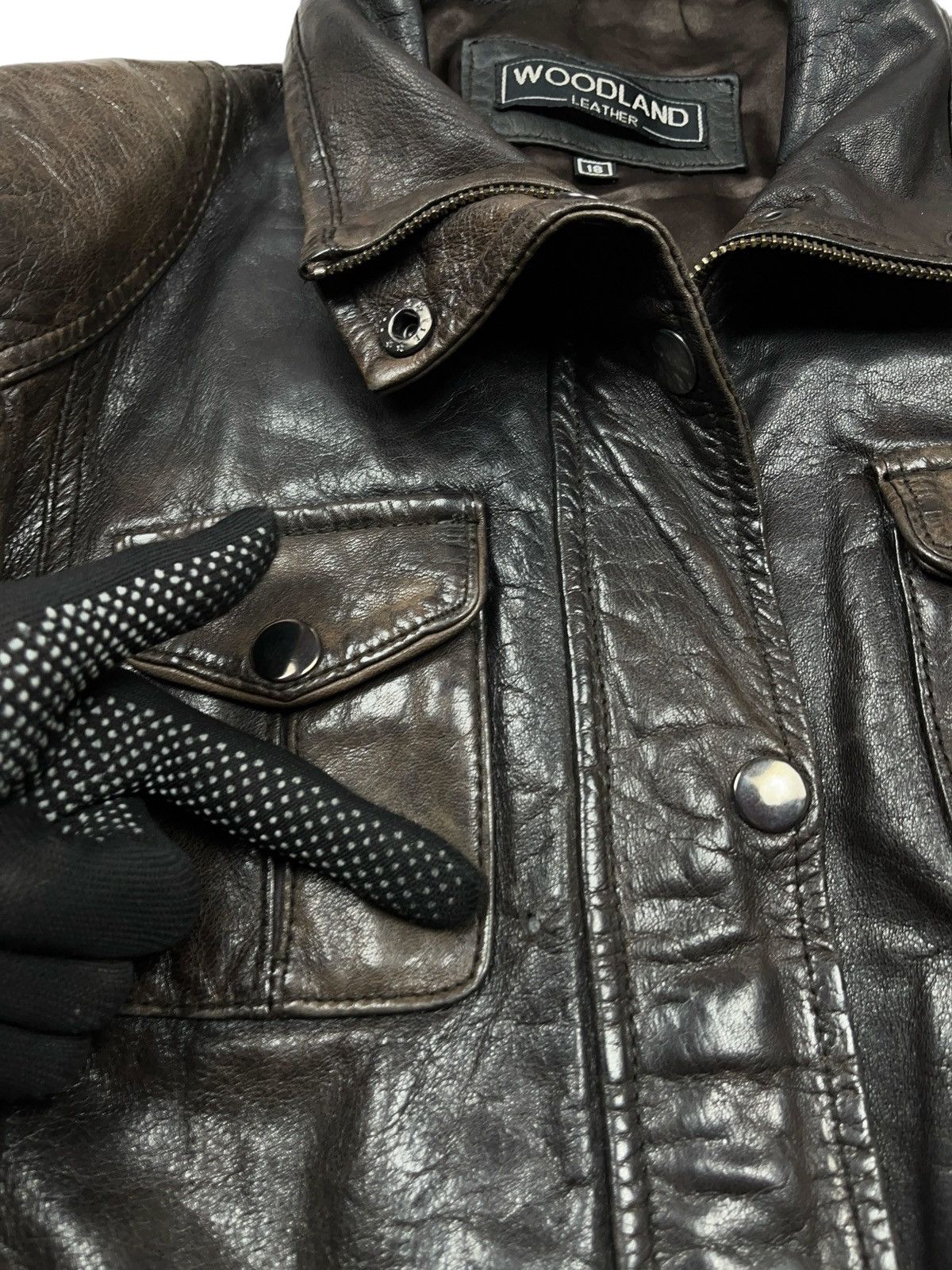 Other Archival Brown Faded Leather Jacket Avant Garde Japanese Size M / US 6-8 / IT 42-44 - 11 Thumbnail